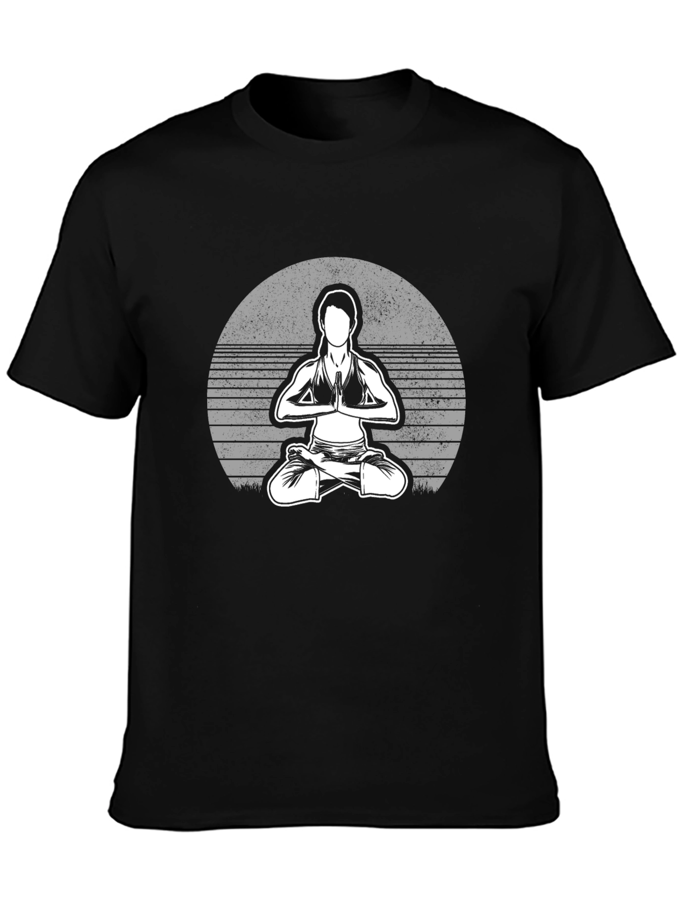 Black Yoga Pose Graphic Tee - Unisex Black T-Shirt view 3