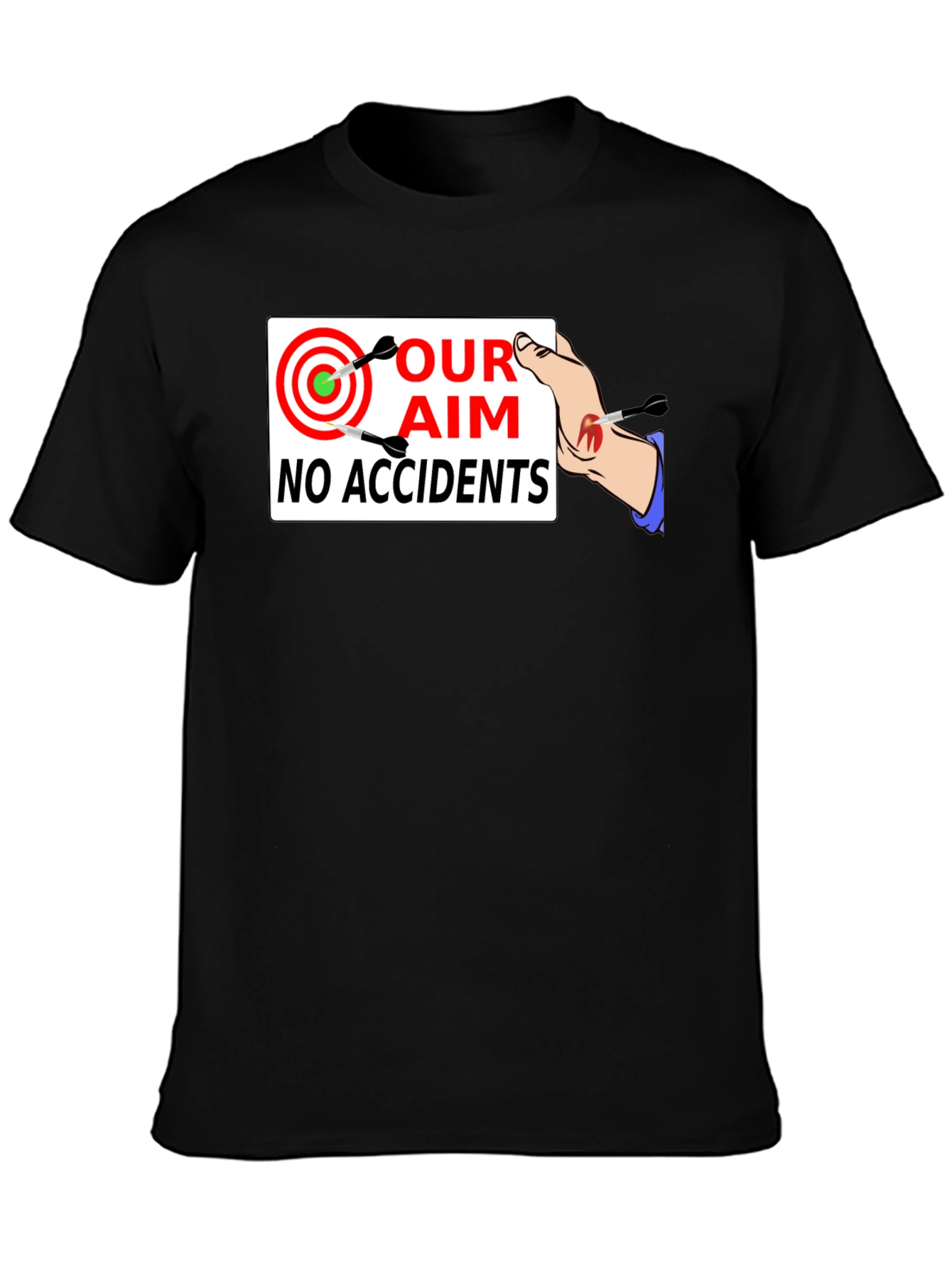 Black Our Aim, No Accidents T-Shirt - Safety First! view 3