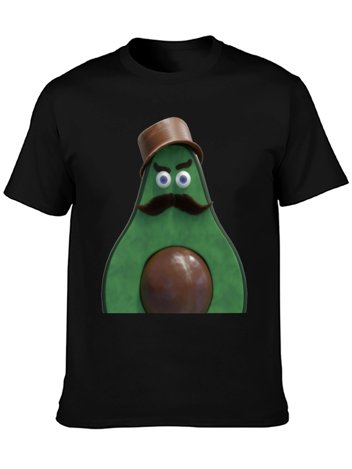 Black Avocado Gentleman Graphic Tee - Quirky Black T-Shirt view 3