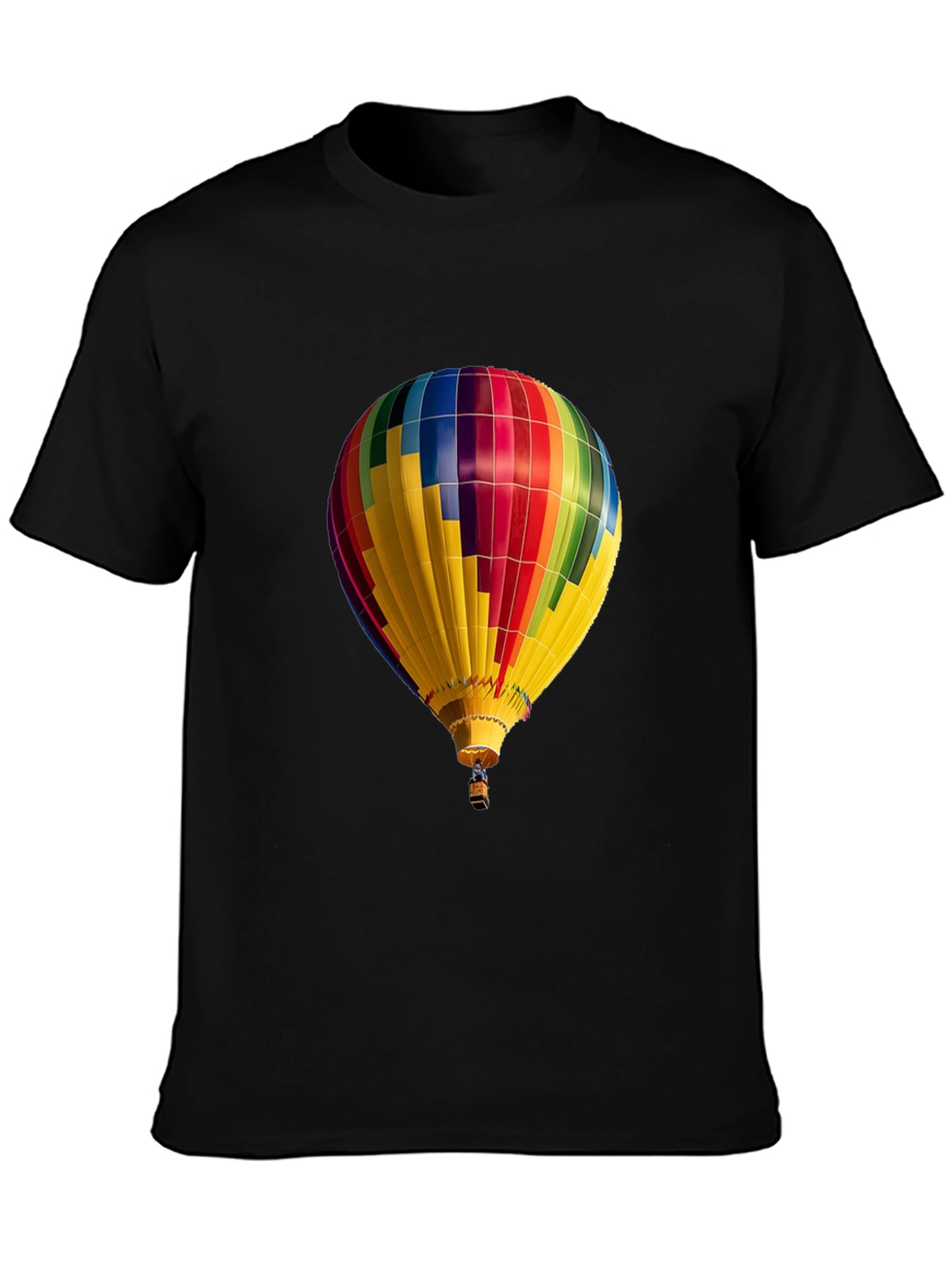 Black Hot Air Balloon Graphic Tee - Unique Design view 3
