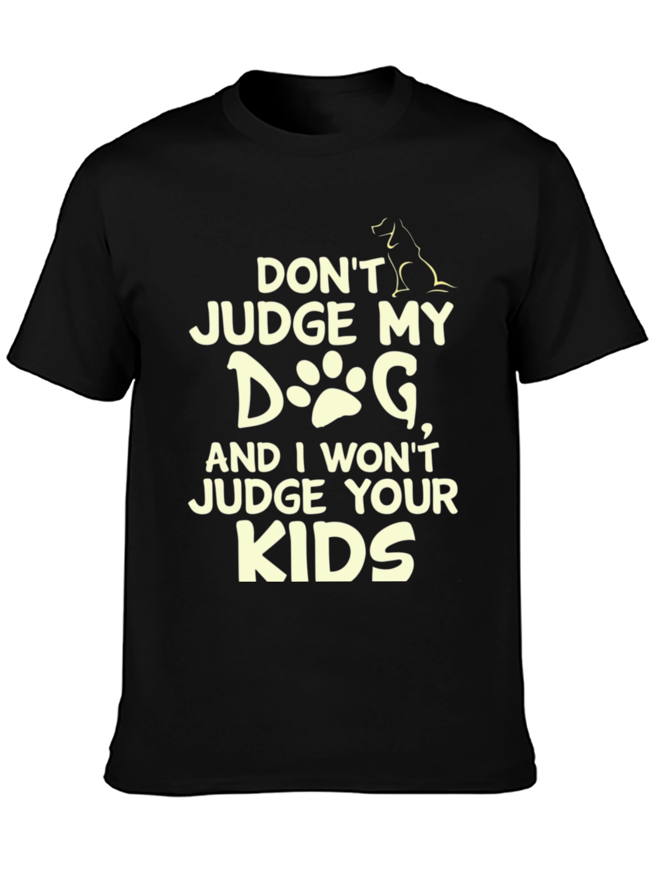 Black Don't Judge My Dog T-Shirt - Novelty Tee view 3