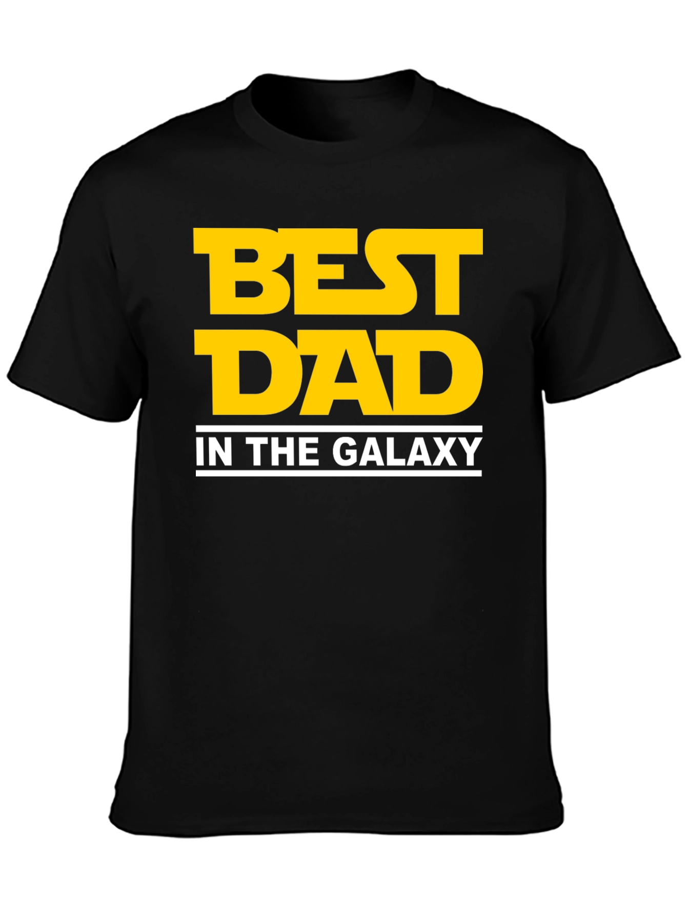 Black Best Dad in the Galaxy Black T-Shirt view 3