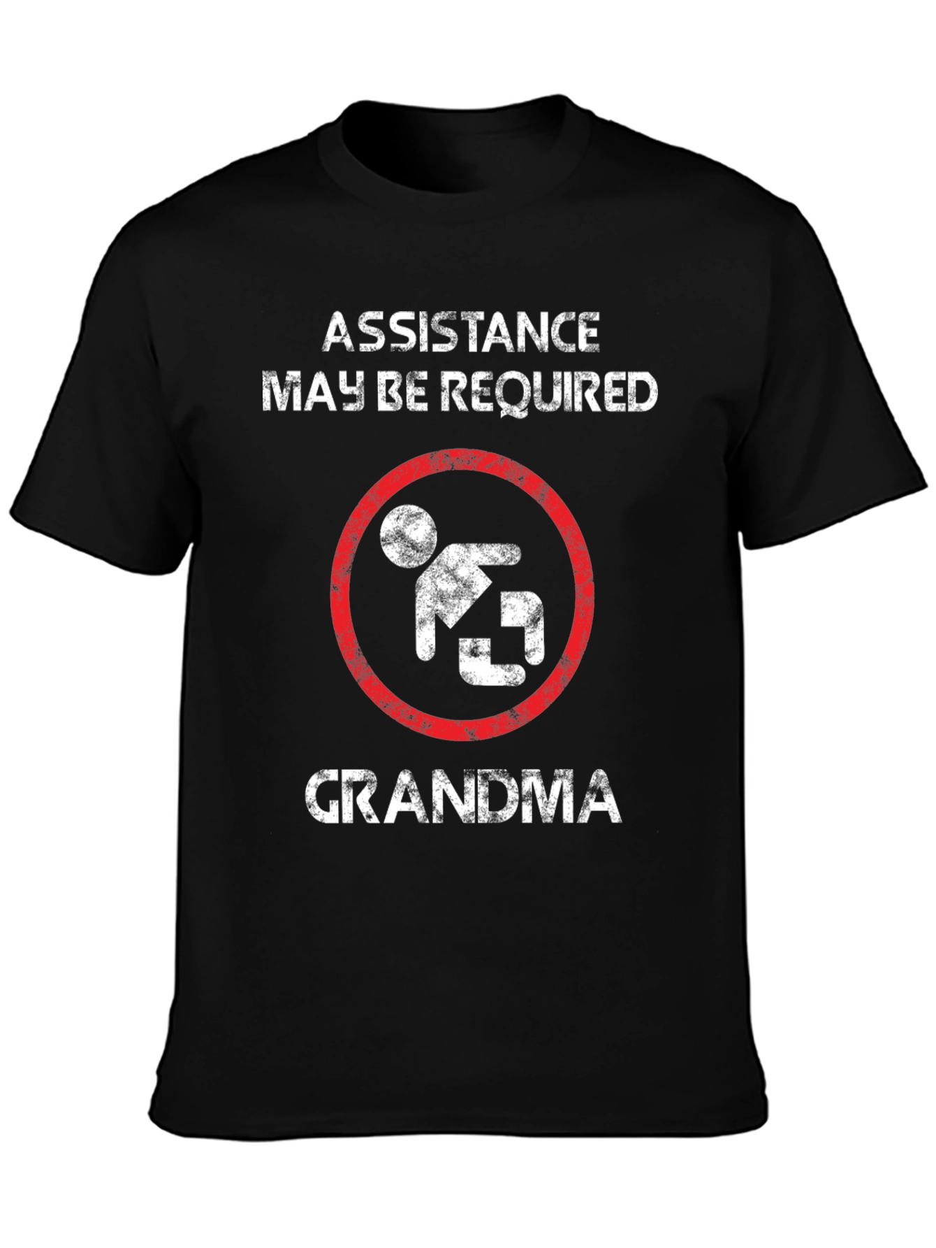Black Assistance May Be Required Grandma Graphic T-Shirt view 3