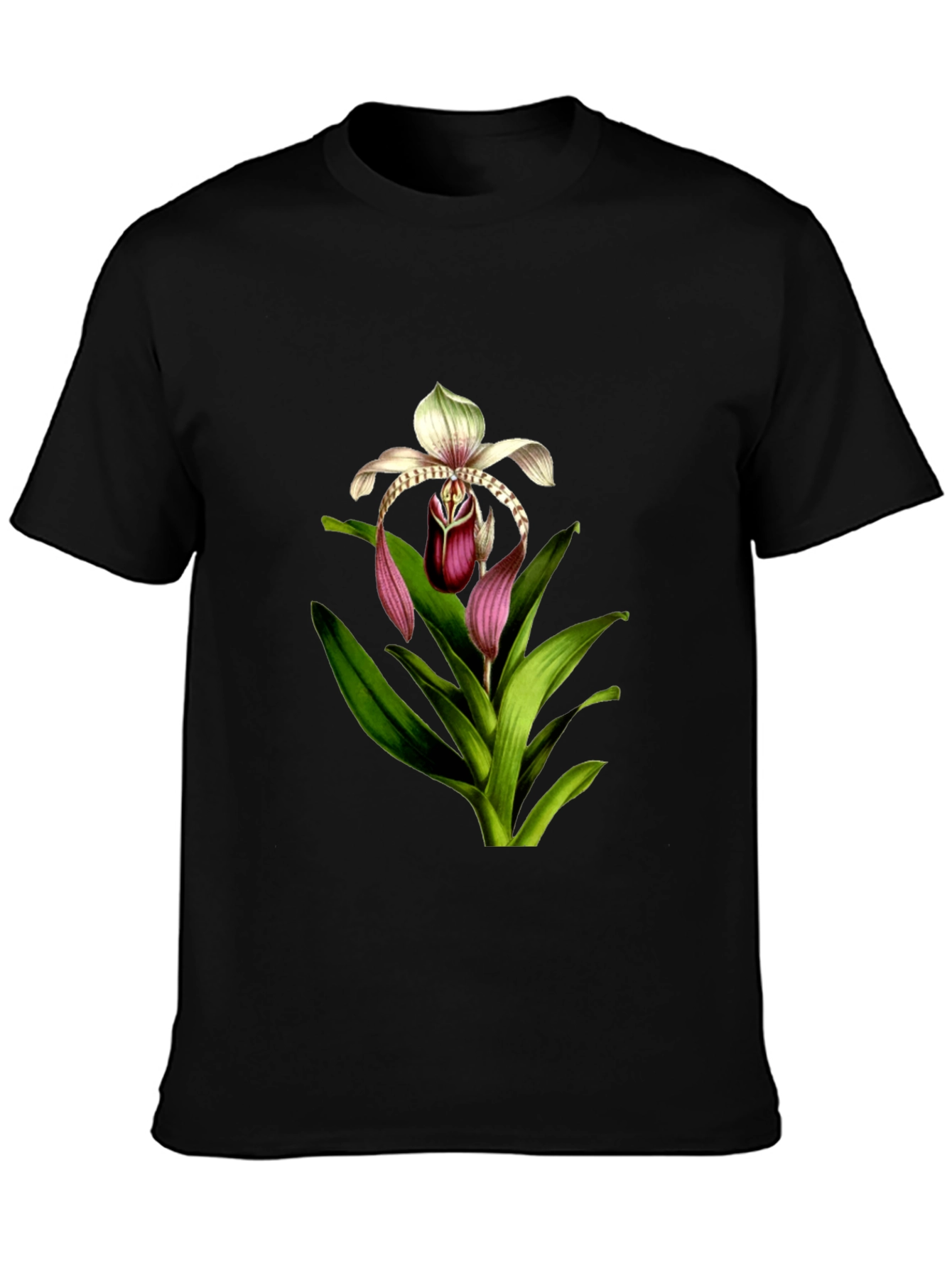 Black Floral Graphic Black T-Shirt view 3