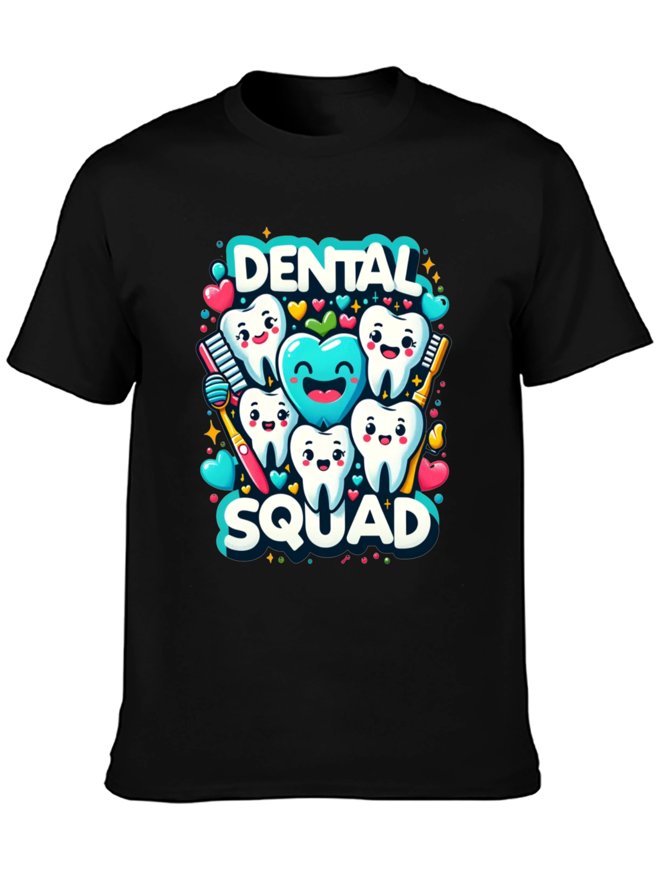 Black Dental Squad Graphic Tee - Funny Tooth Shirt view 3