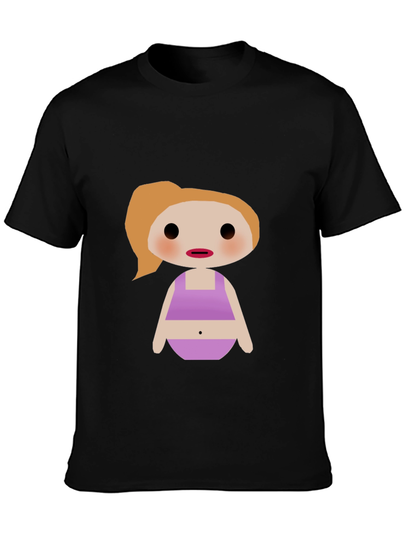 Black Cartoon Character Graphic Tee - Black view 3