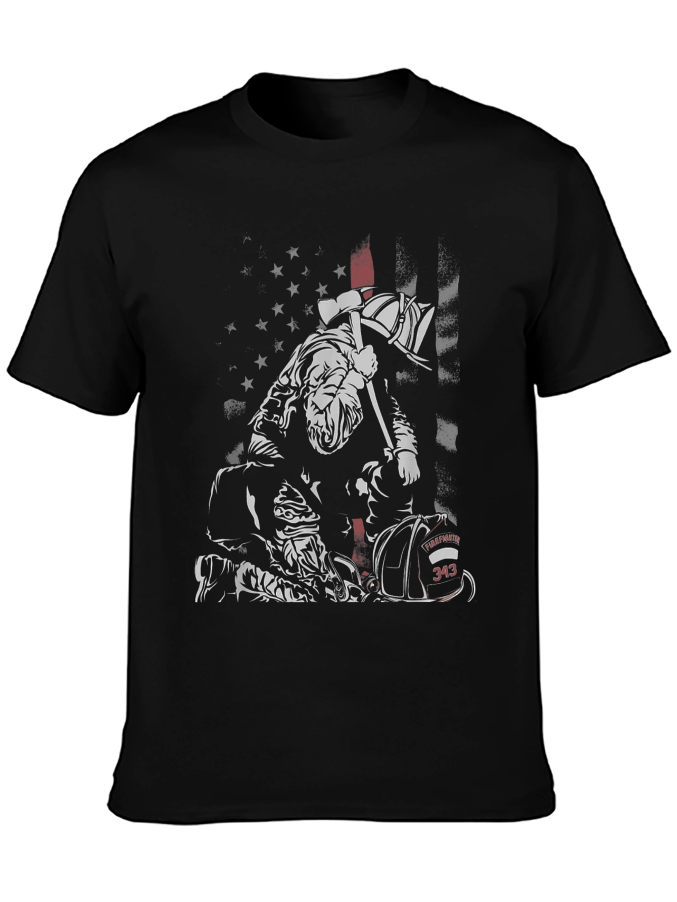 Black Firefighter Tribute Graphic Tee view 3