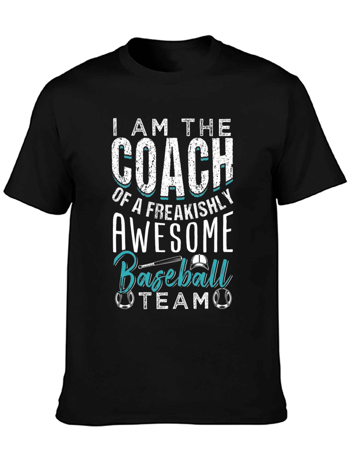 Black Awesome Baseball Coach T-Shirt view 3