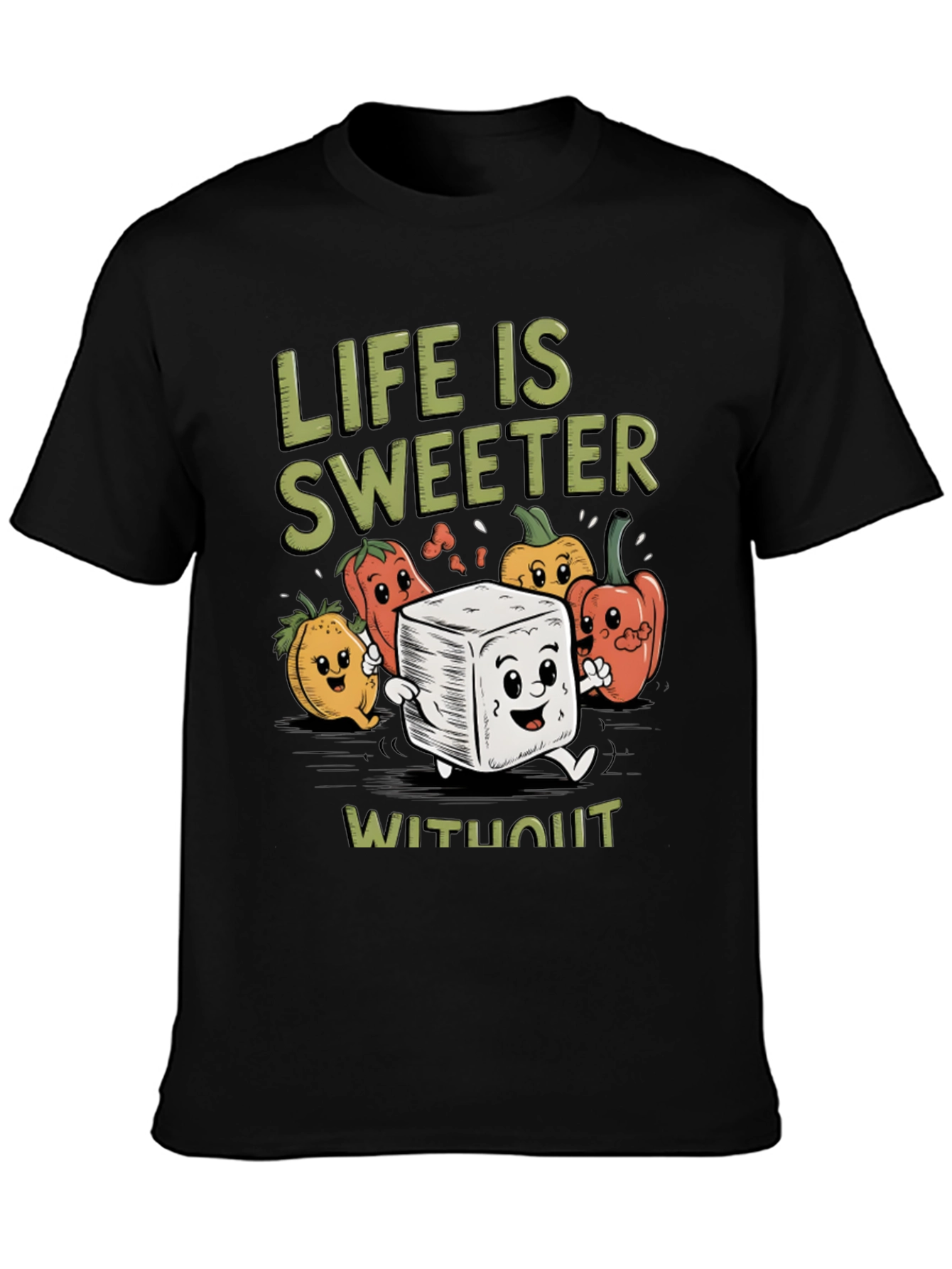 Black Life is Sweeter T-Shirt - Sugar Free Humor Tee view 3