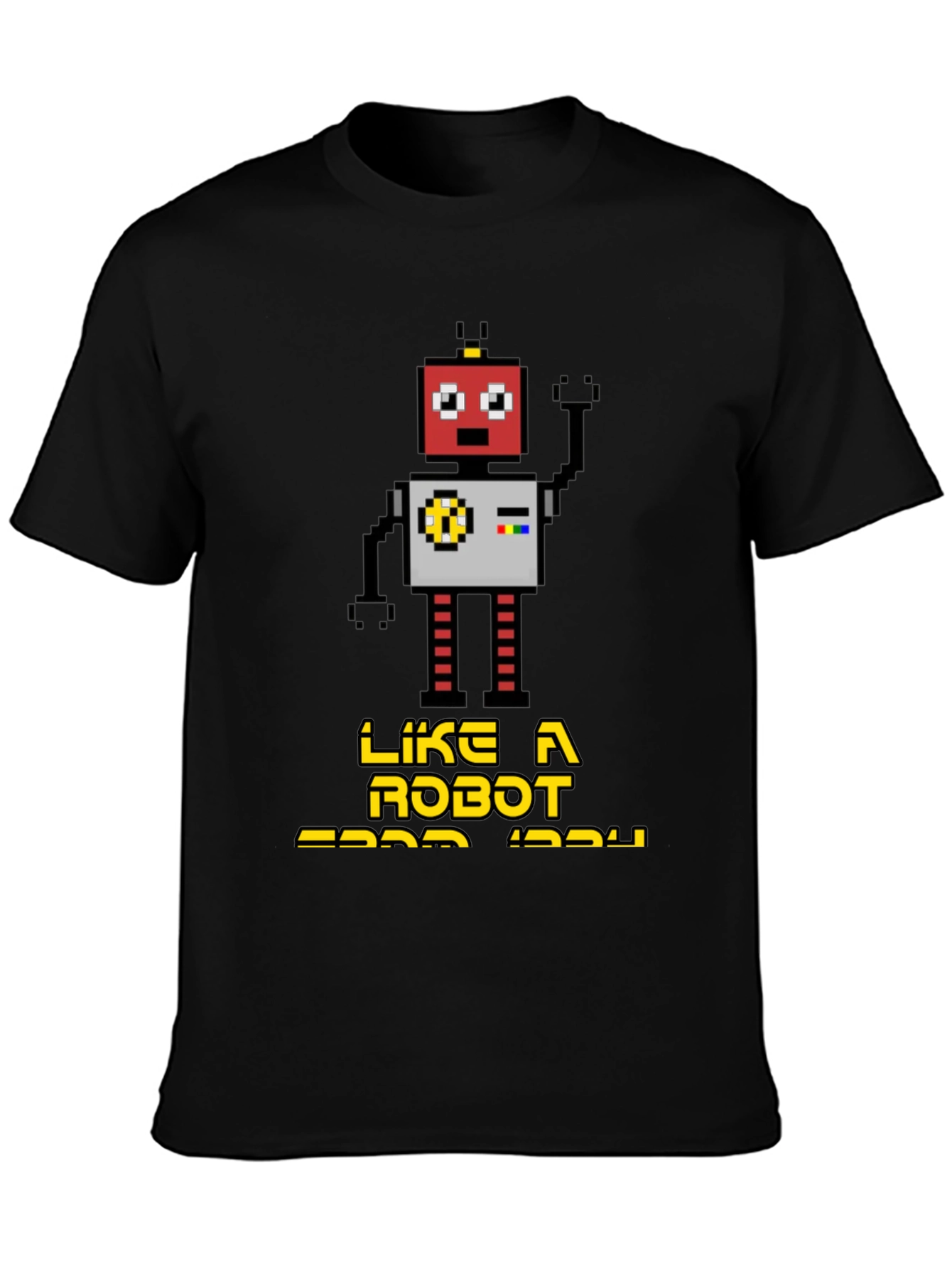 Black Retro Robot Graphic T-Shirt - Black view 3