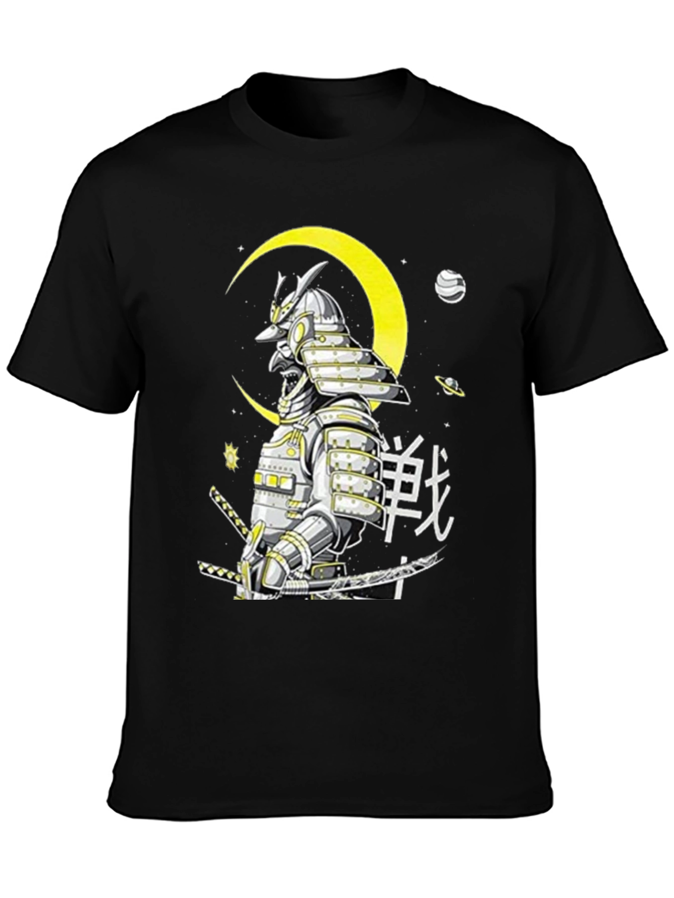 Black Samurai Warrior Graphic T-Shirt - Black view 3