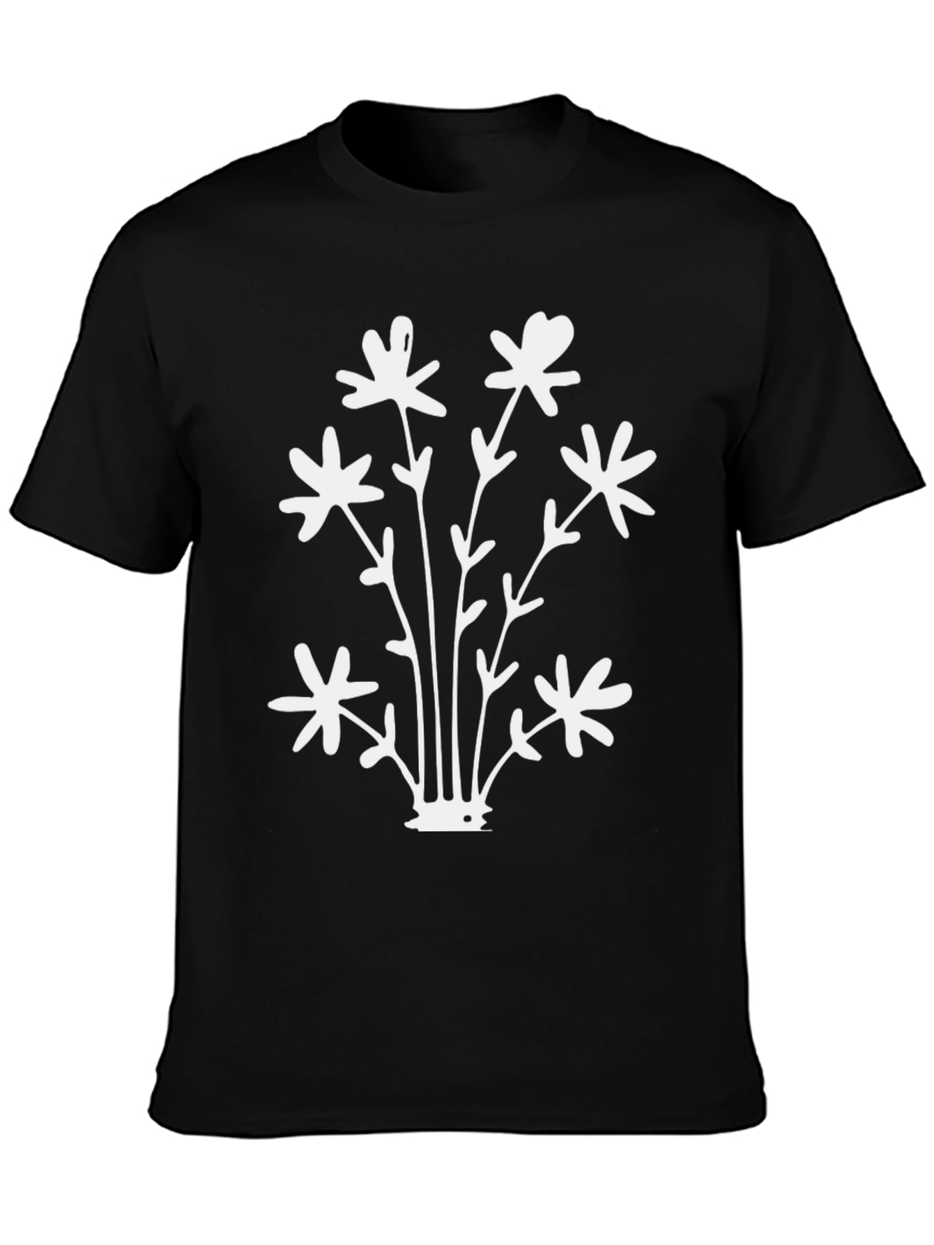Black Floral Graphic Black T-Shirt view 3