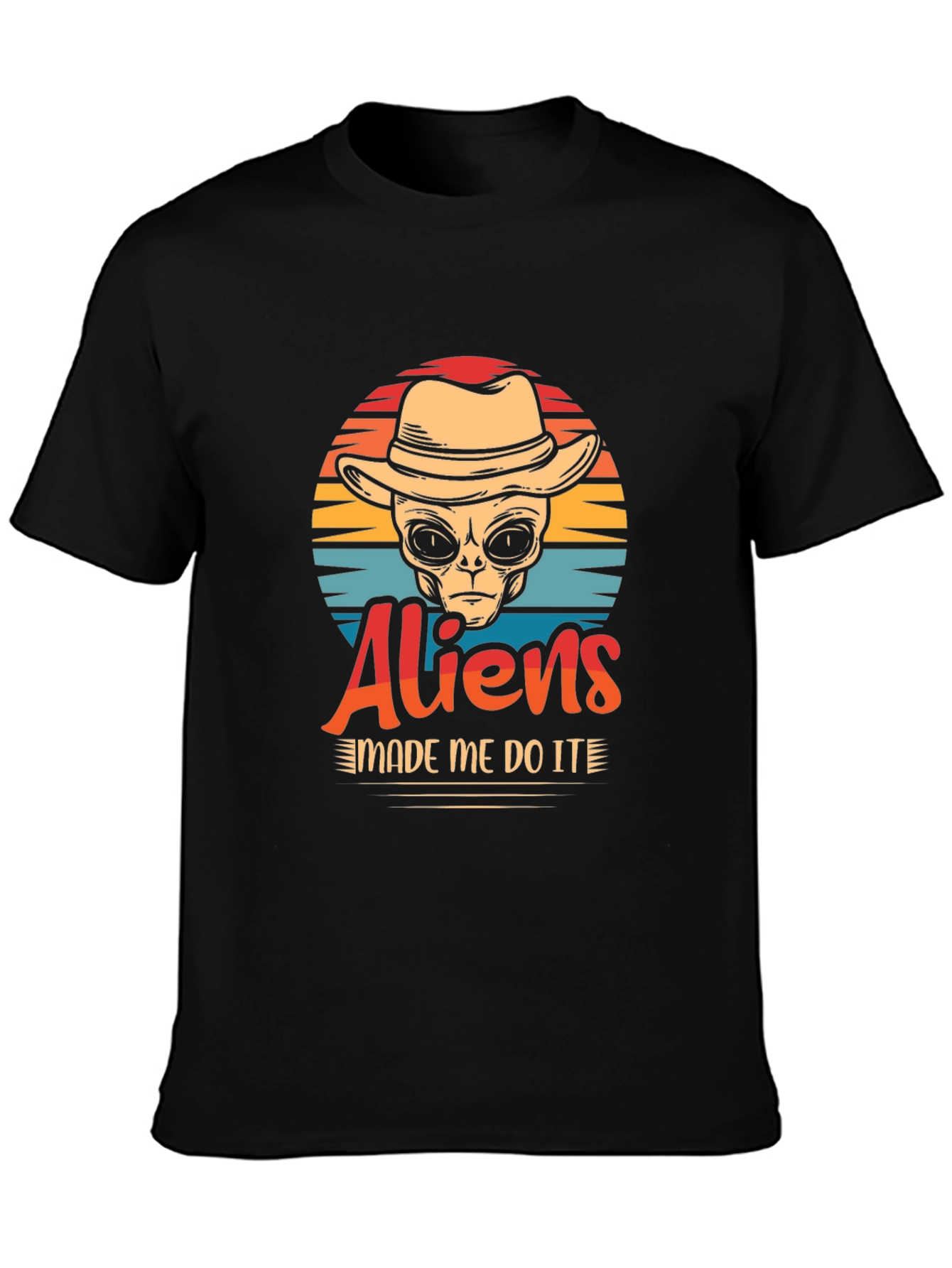 Black Aliens Made Me Do It T-Shirt - Funny Graphic Tee view 3