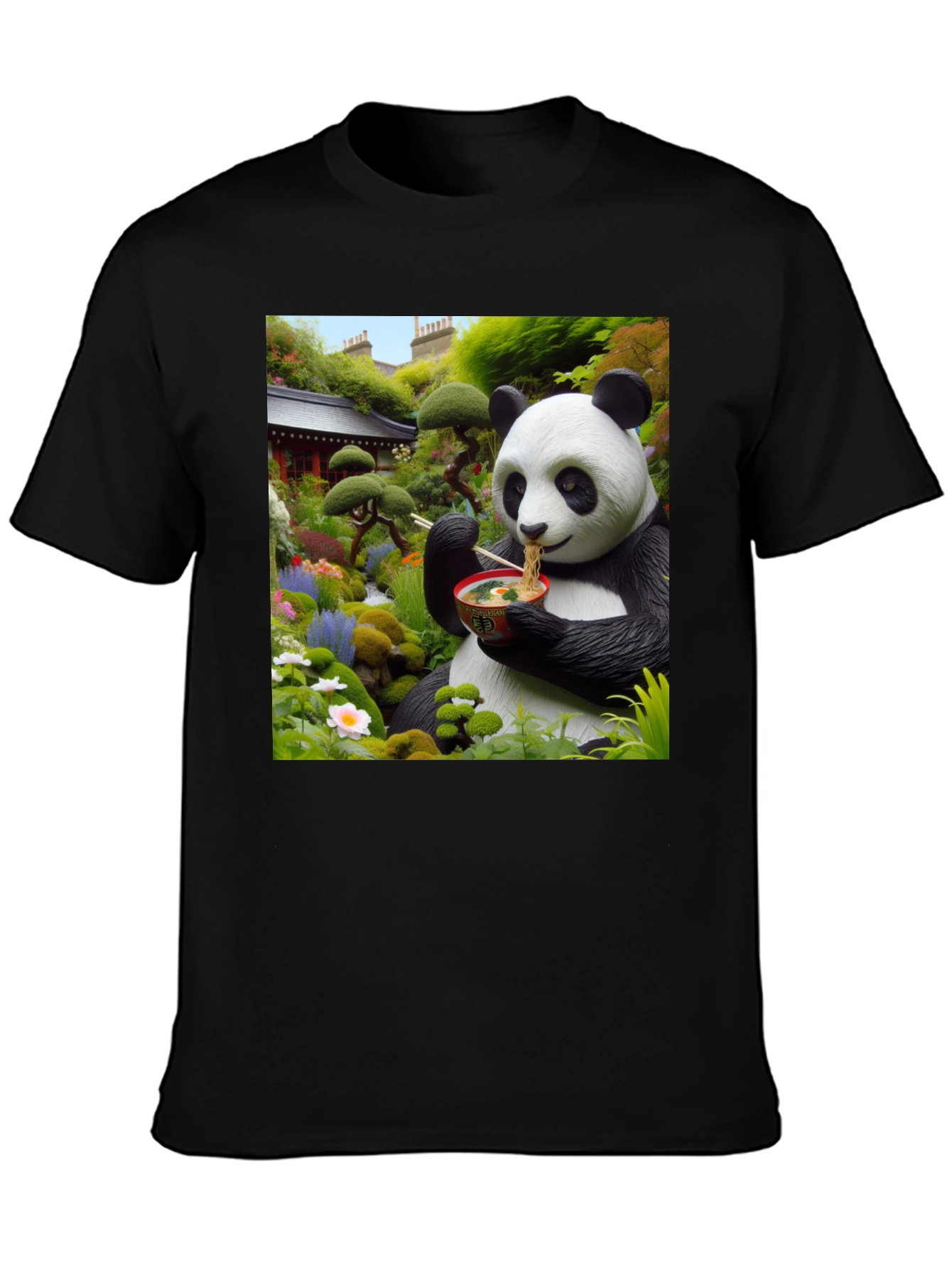 Black Panda Ramen T-Shirt view 3