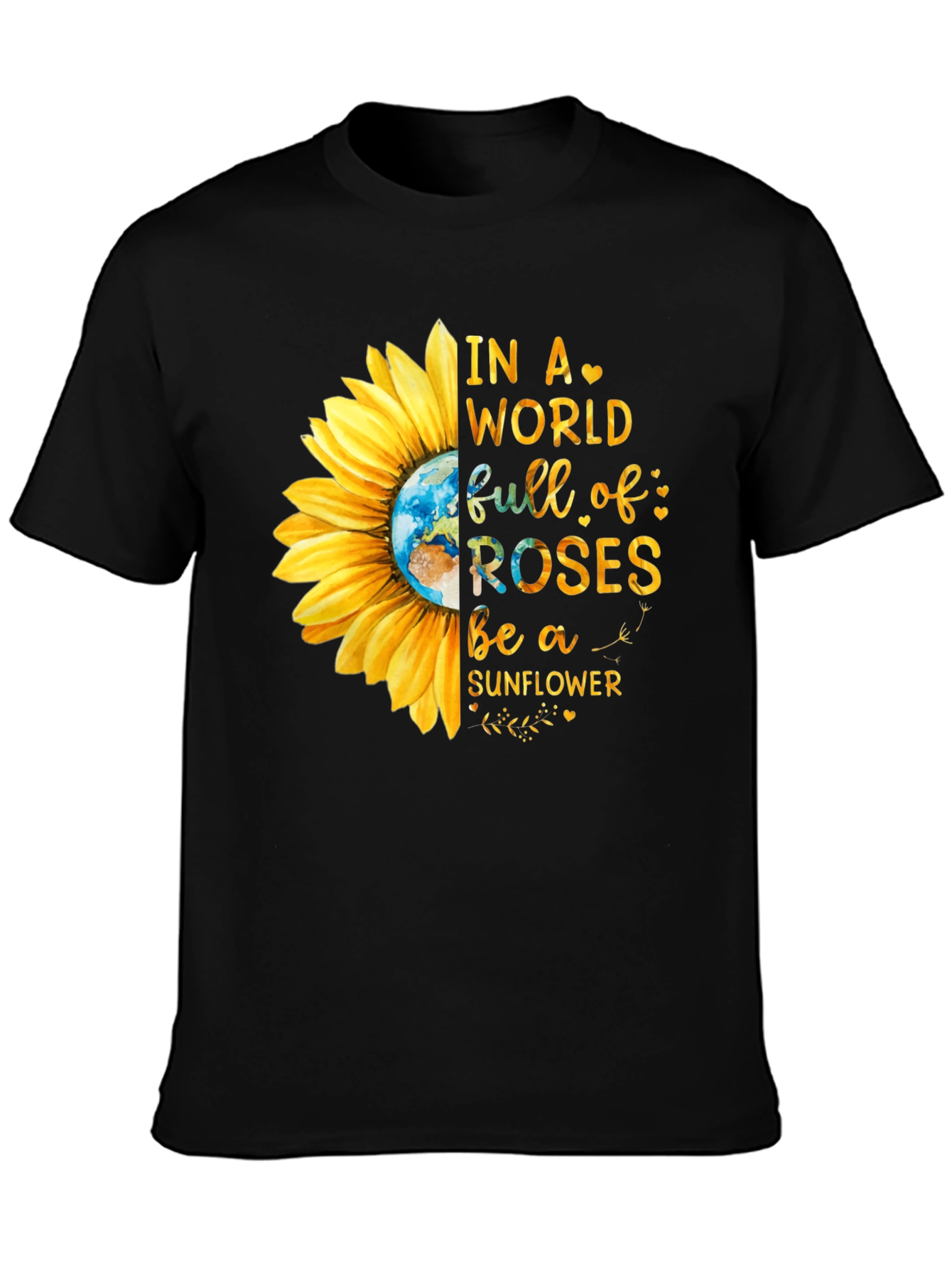 Black Sunflower Graphic Tee - Be A Sunflower view 3