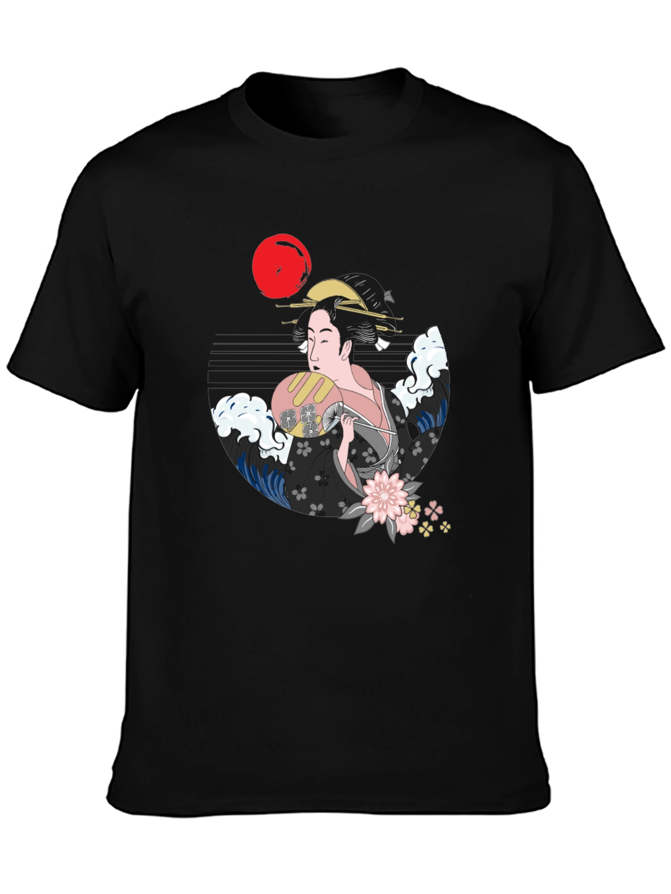 Black Geisha Graphic Black T-Shirt view 3