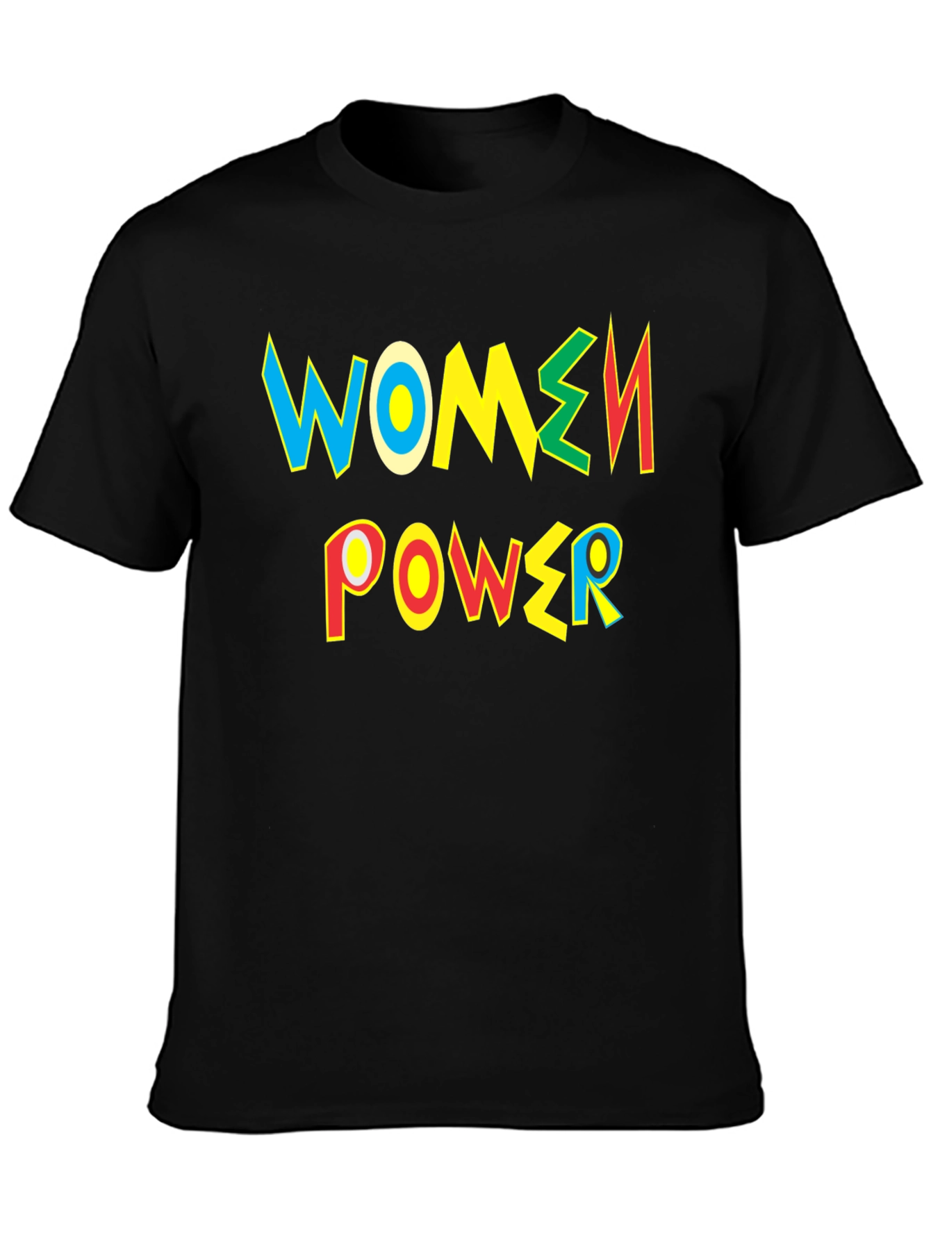Black Women Power Black T-Shirt - Colorful Graphic Tee view 3