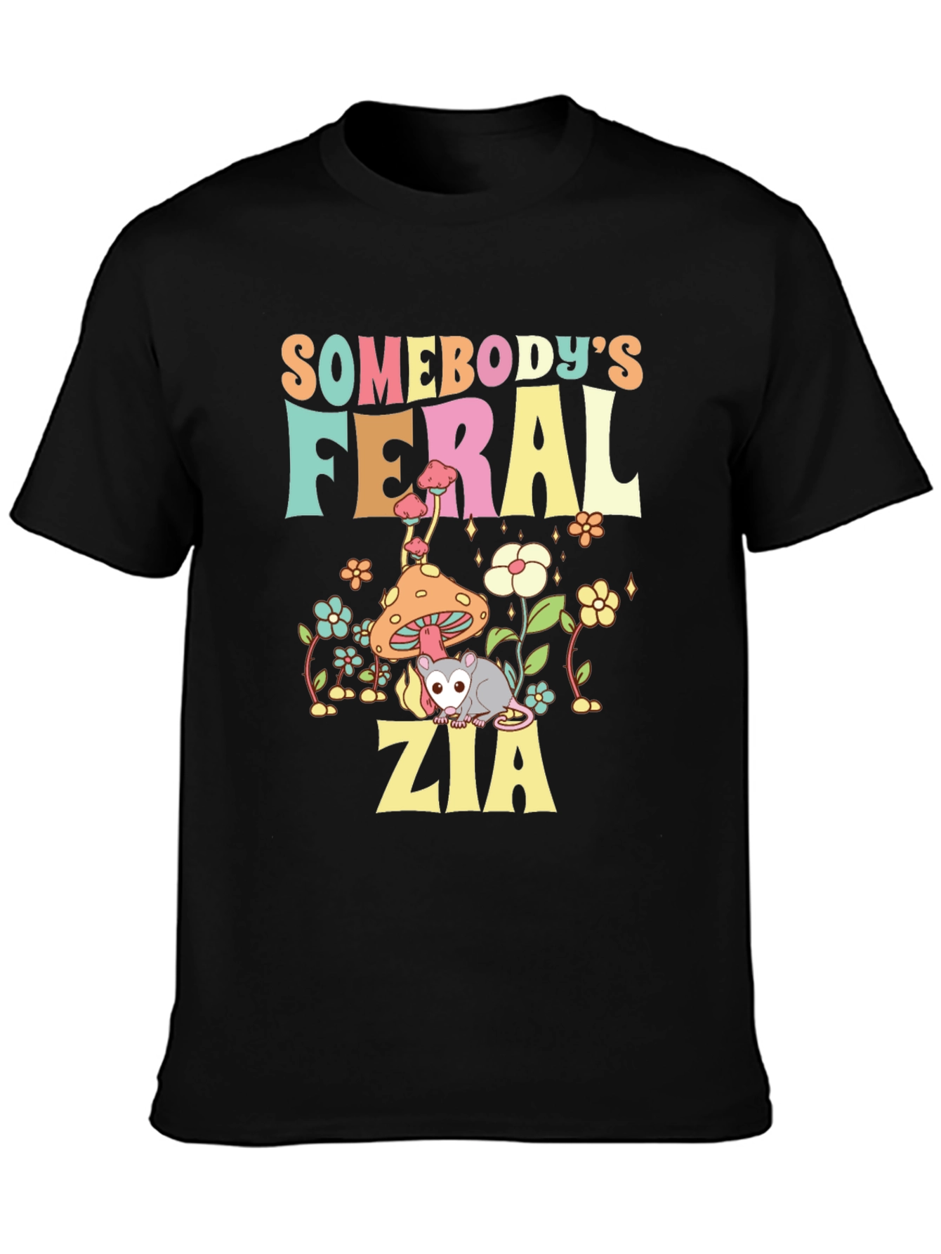 Black Feral Zia Graphic T-Shirt: Unique Design view 3
