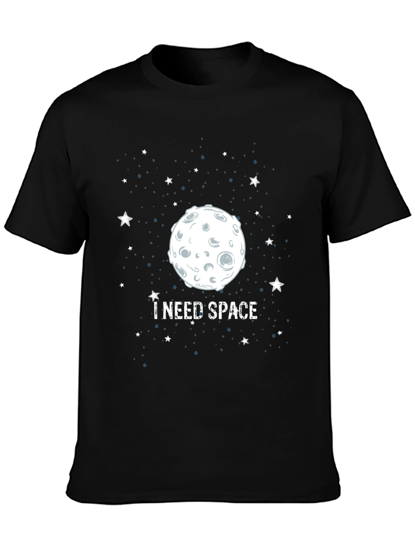 Black I Need Space Graphic Tee - Black Cotton T-Shirt view 3