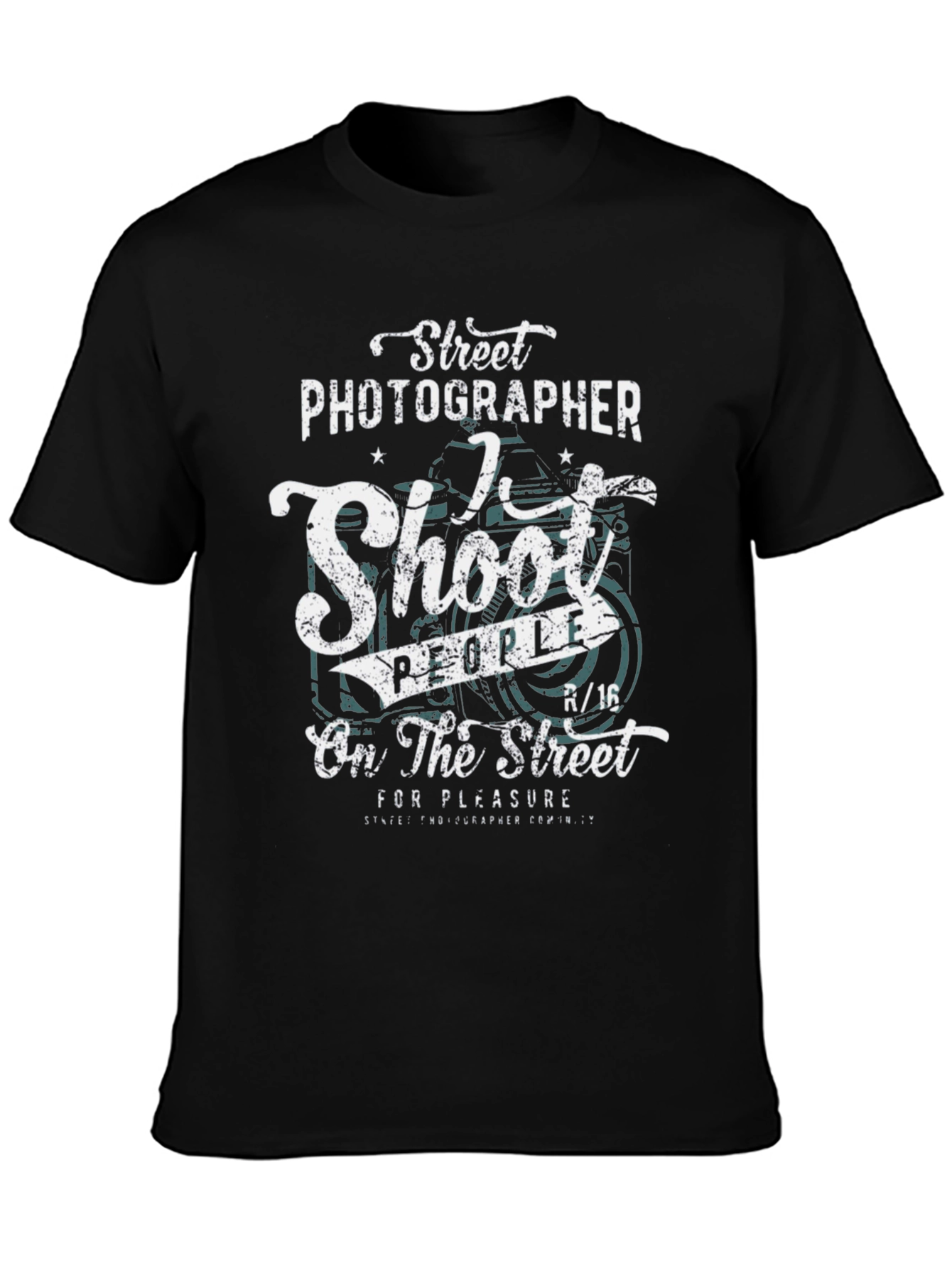 Black Street Photographer T-Shirt - I Shoot People view 3