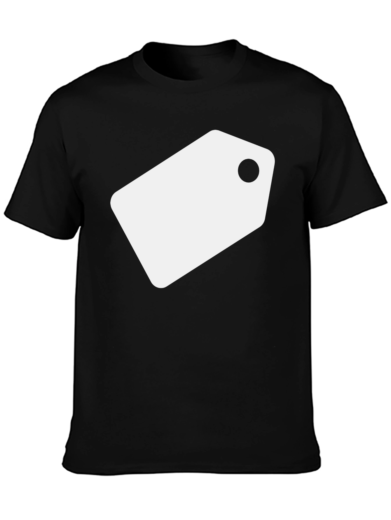 Black Black Tee with White Tag Graphic view 3