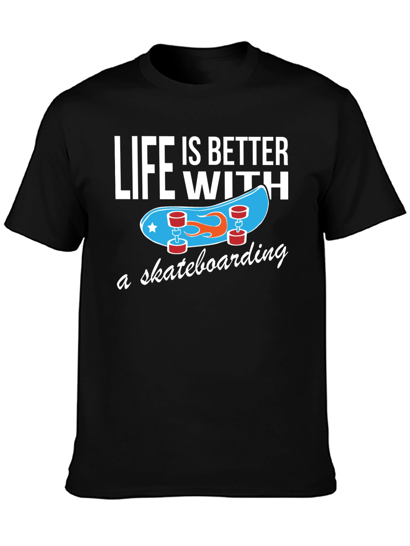 Black Life is Better With Skateboarding T-Shirt view 3