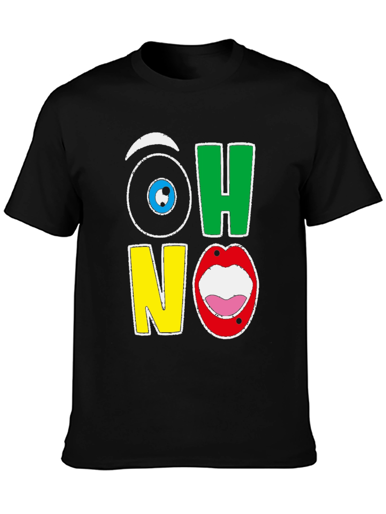 Black Oh No! Graphic Tee - Quirky T-Shirt view 3
