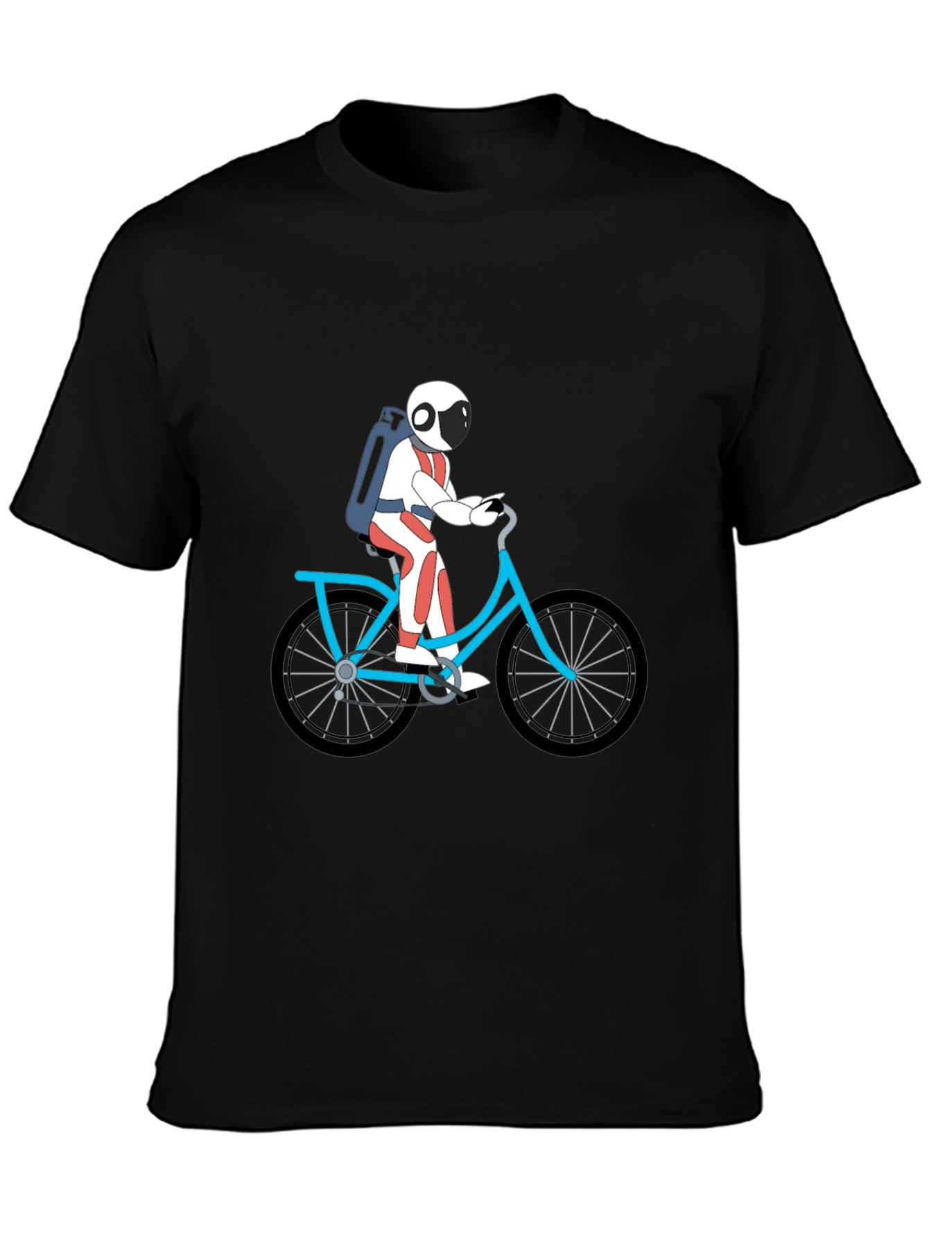 Black Astronaut on Bike Graphic Tee - Black view 3