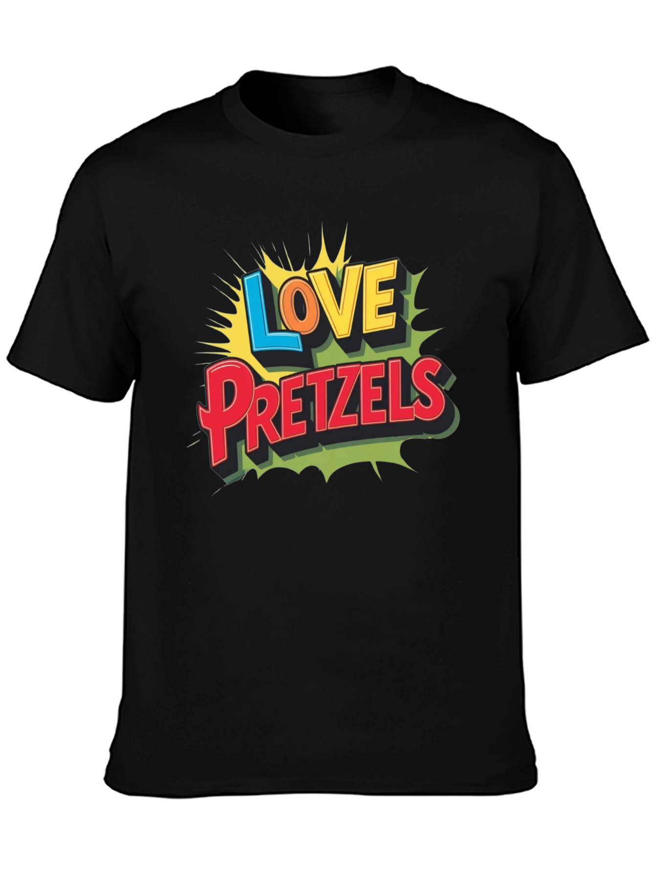 Black Love Pretzels Graphic Tee - Novelty Food Shirt view 3