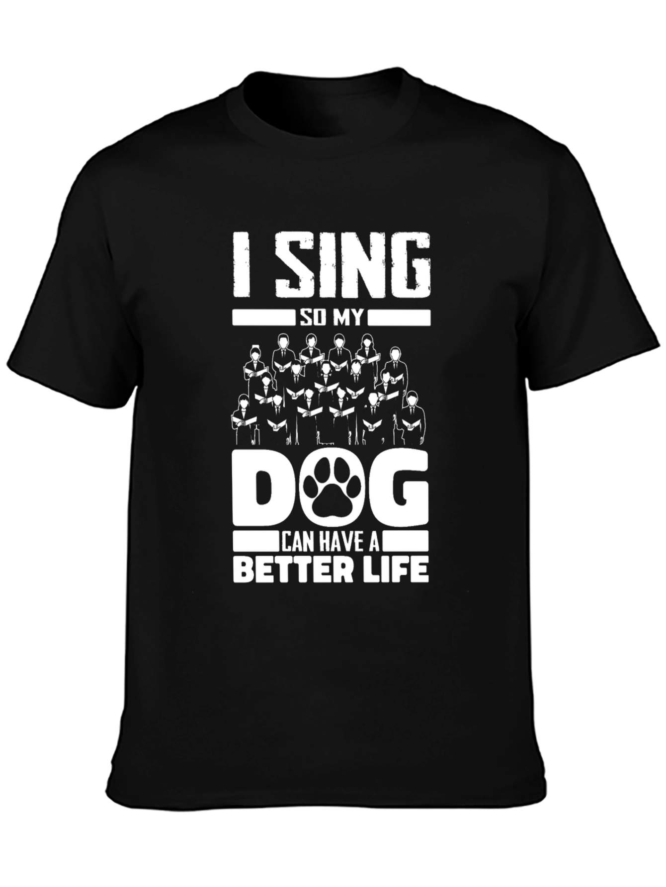 Black I Sing for My Dog Graphic Tee view 3