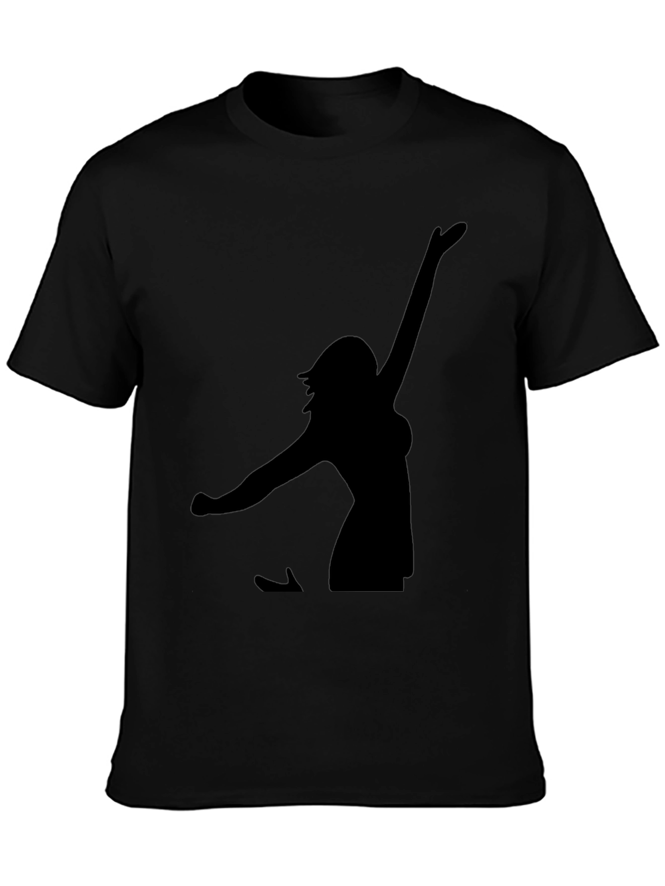 Black Silhouette Graphic Tee - Black Cotton Blend view 3