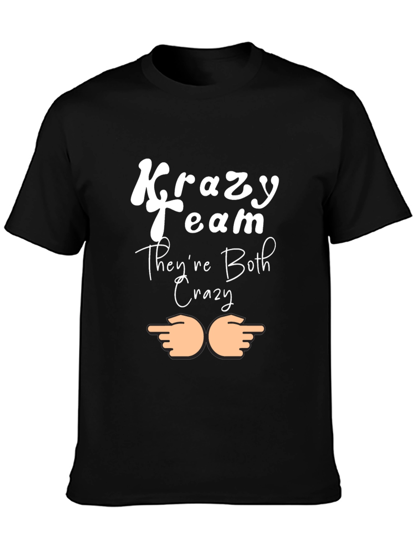 Black Krazy Team Crazy Funny Novelty Graphic T-Shirt view 3