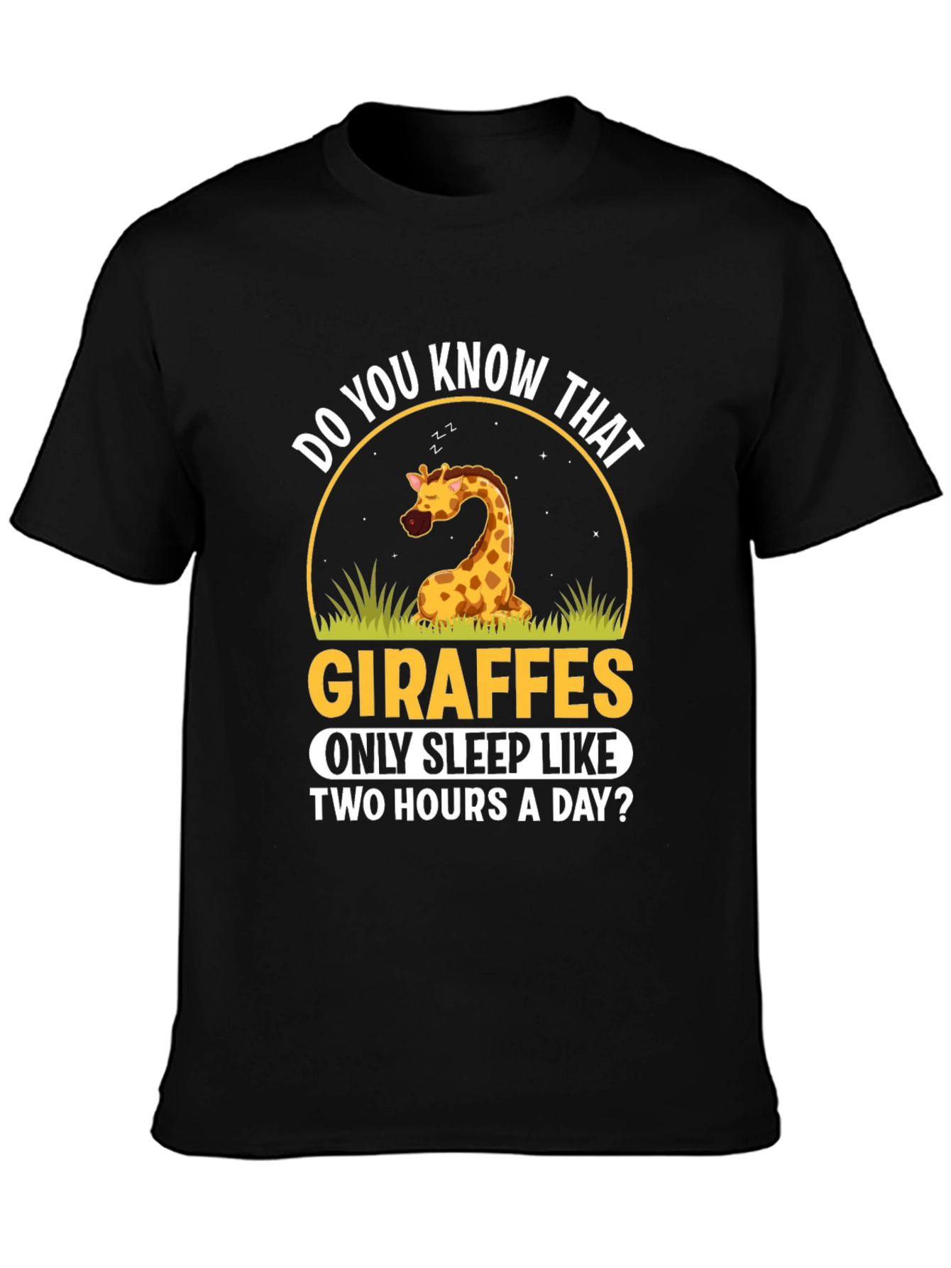 Black Giraffe Sleep T-Shirt - Do You Know That? Funny Graphic Tee view 3