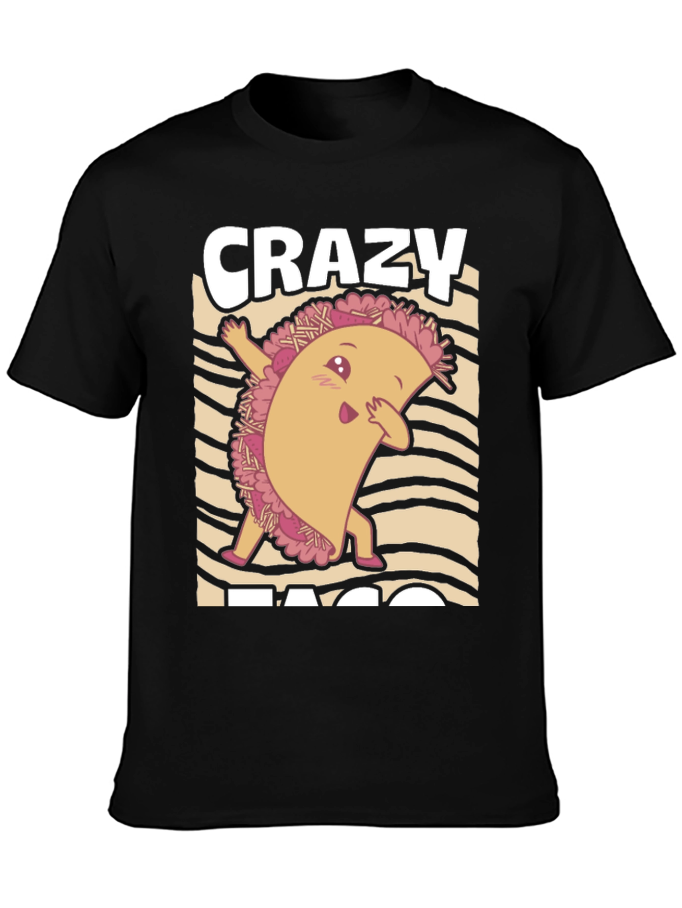 Black Crazy Taco Dab Black T-Shirt view 3