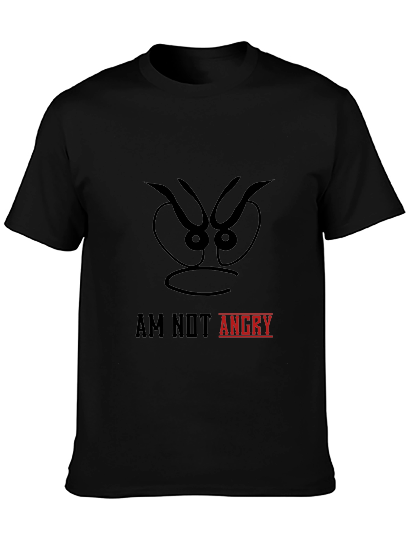 Black Am Not Angry Graphic Tee - Mens Black Cotton T-Shirt view 3