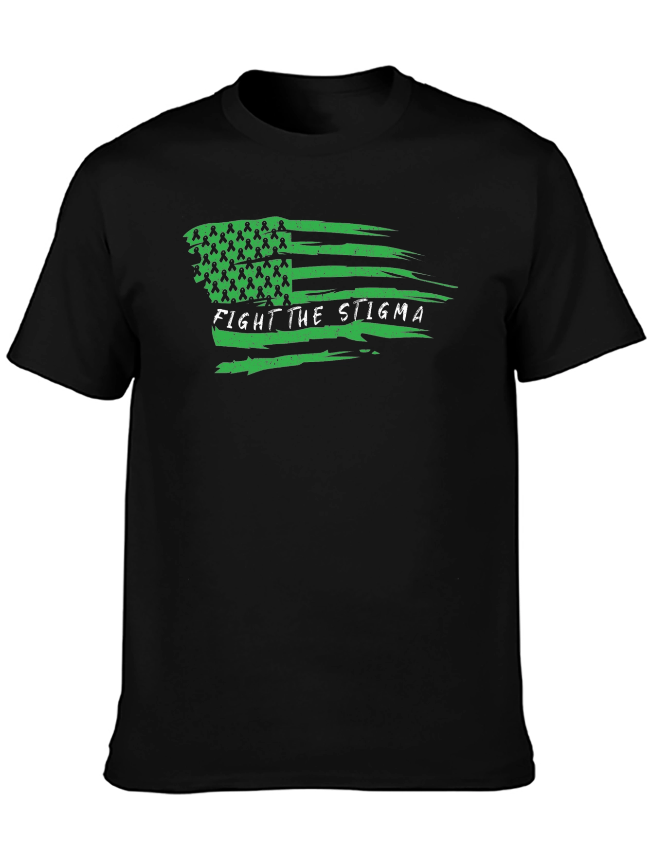 Black Fight the Stigma Mental Health Awareness T-Shirt view 3