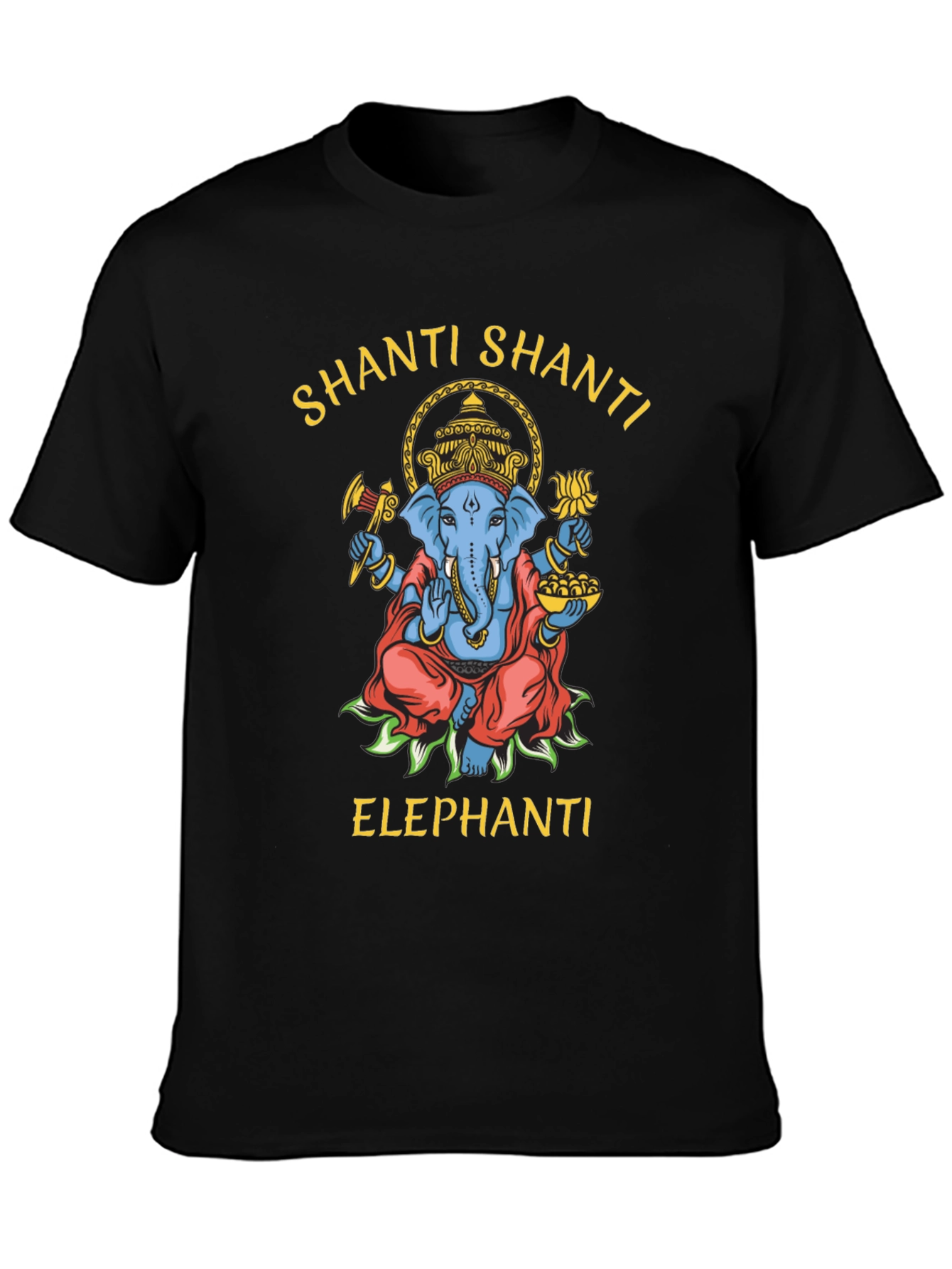 Black Shanti Elephant Graphic T-Shirt - Premium Cotton view 3