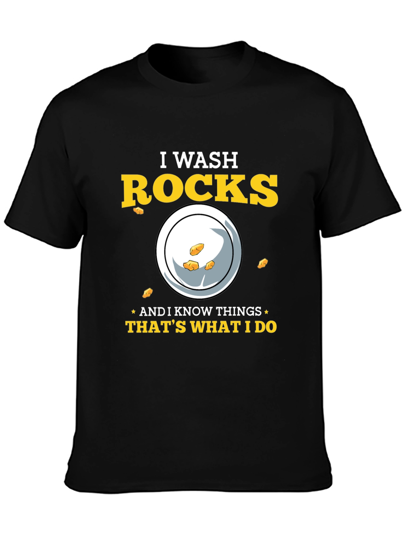 Black I Wash Rocks T-Shirt - Gold Prospecting Tee view 3