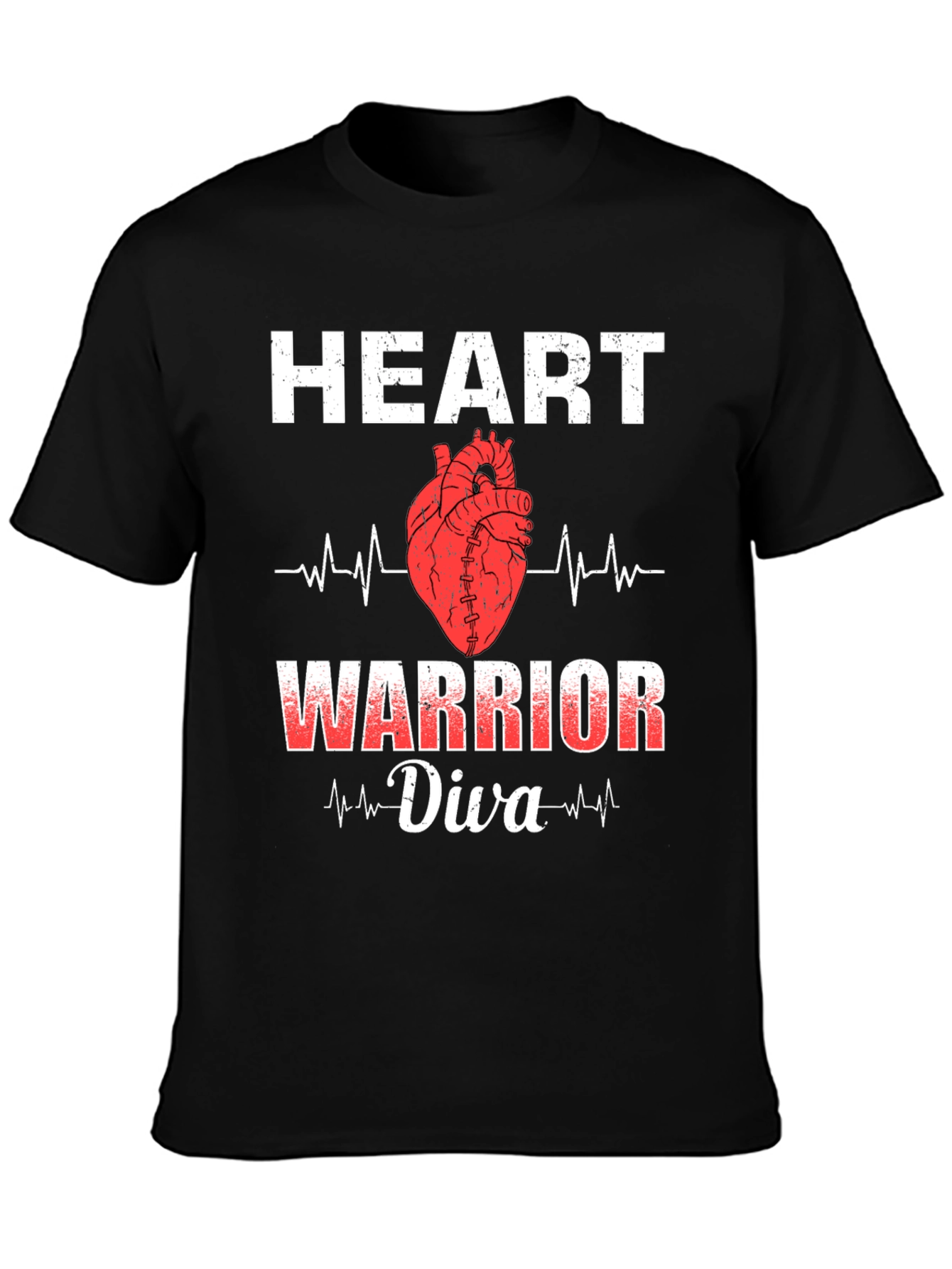 Black Heart Warrior Diva Graphic T-Shirt view 3