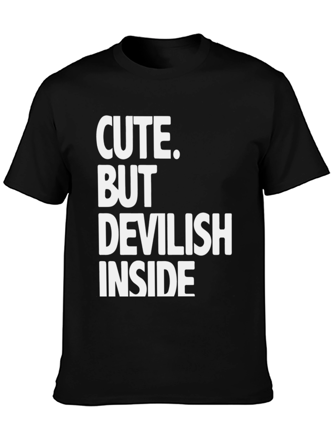 Black Cute But Devilish Inside Graphic Tee - Black view 3