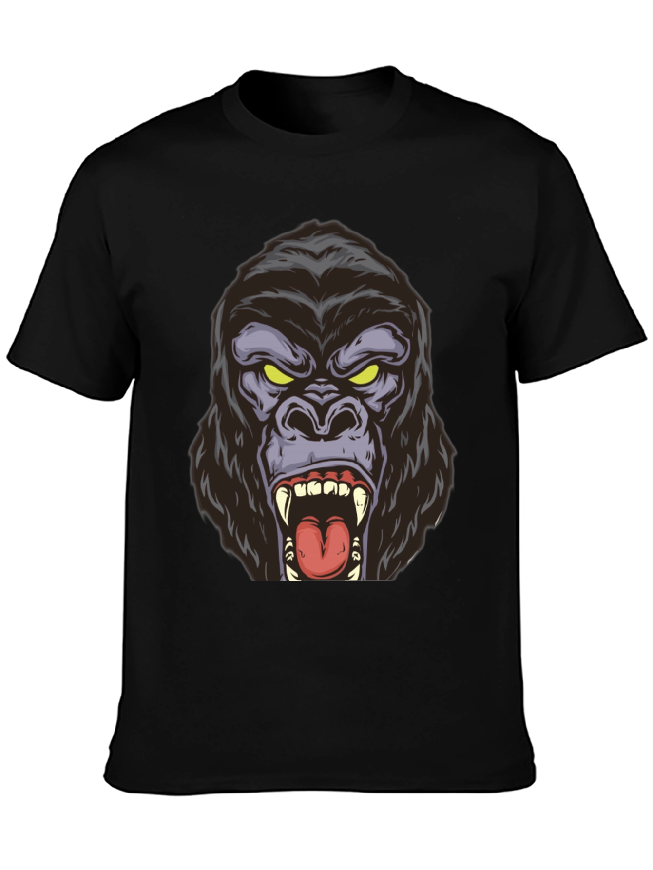 Black Roaring Gorilla Graphic Tee - Bold Black Shirt view 3