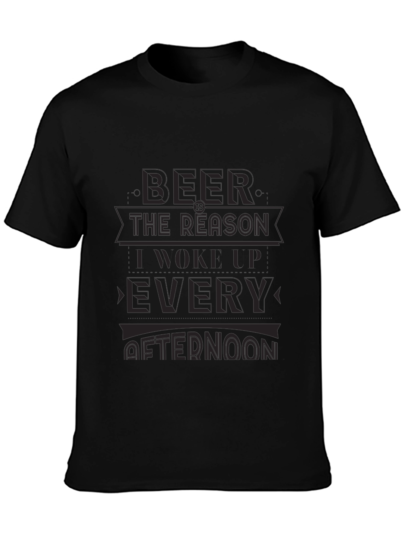 Black Funny Beer Reason Graphic Tee - Mens Black T-Shirt view 3