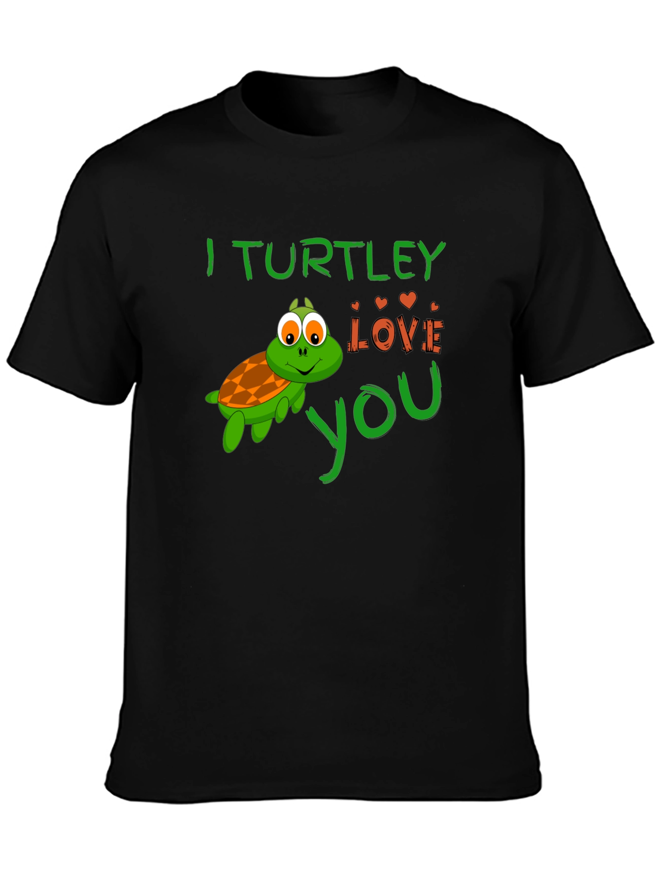 Black I Turtley Love You Graphic Tee - Cute Turtle T-Shirt view 3