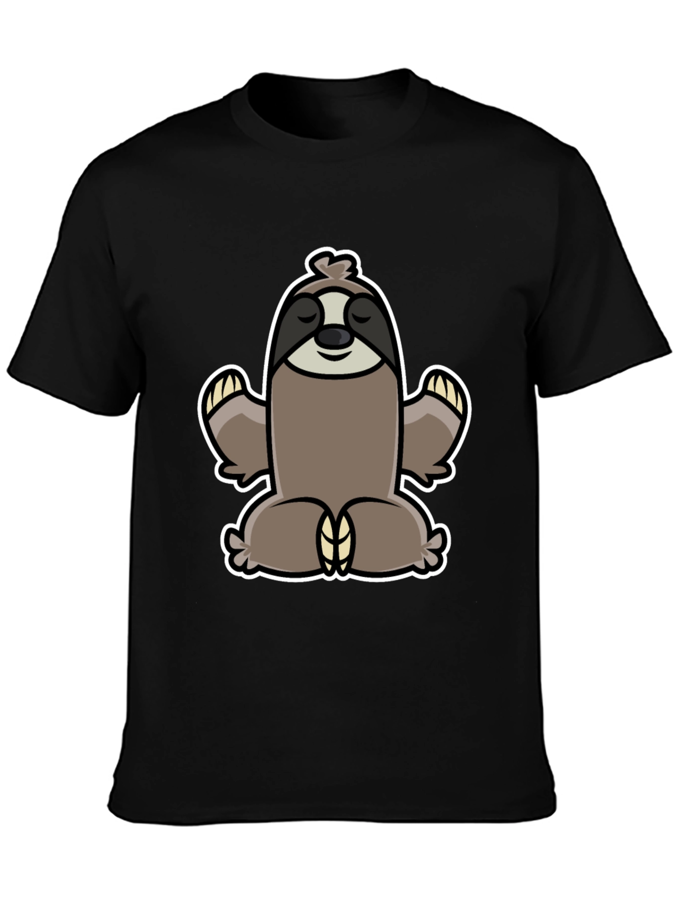 Black Meditating Sloth Graphic Tee - Relaxed Fit view 3