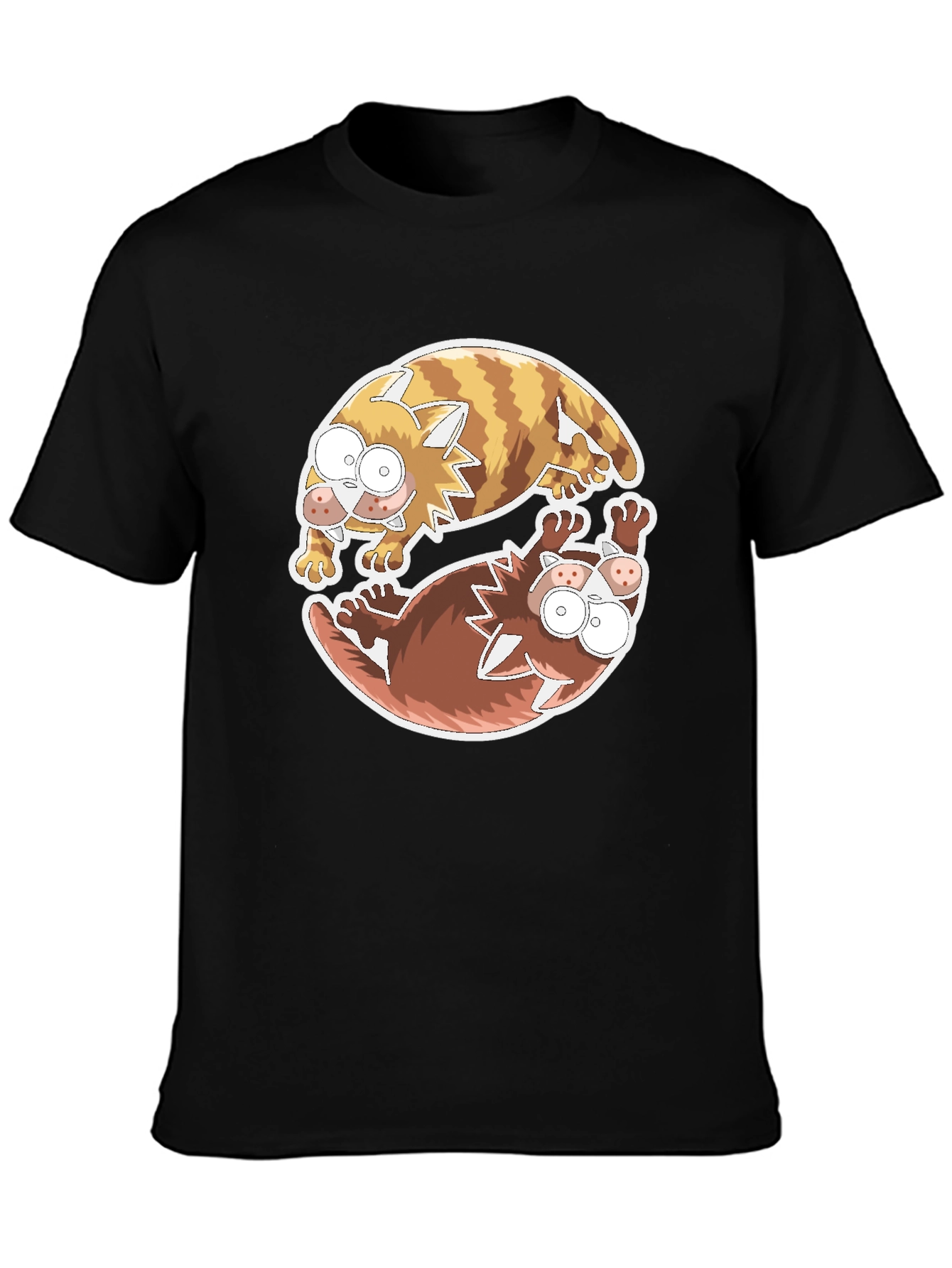 Black Yin Yang Cats Graphic Tee - Relaxed Fit view 3