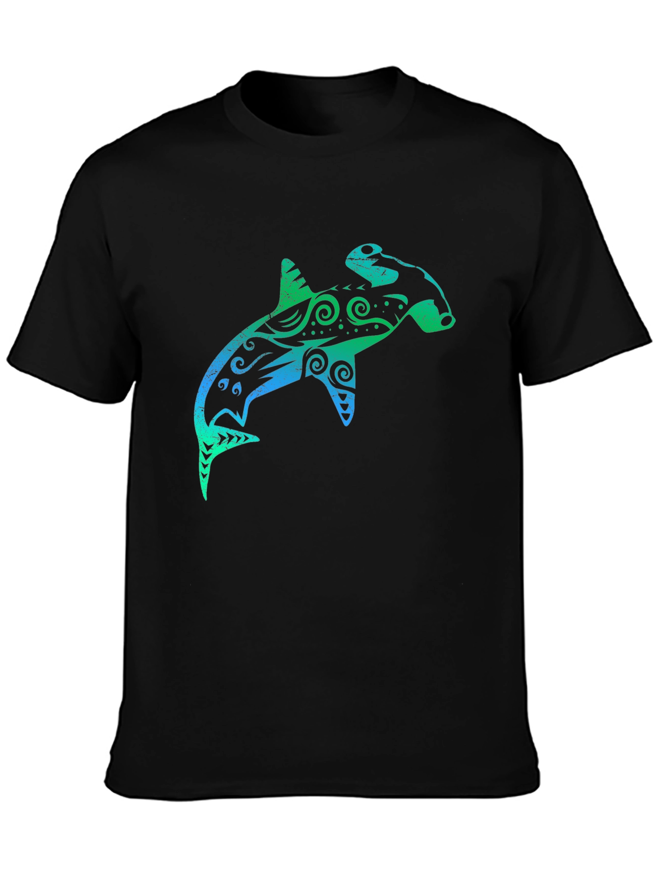 Black Hammerhead Shark Graphic T-Shirt - Black view 3