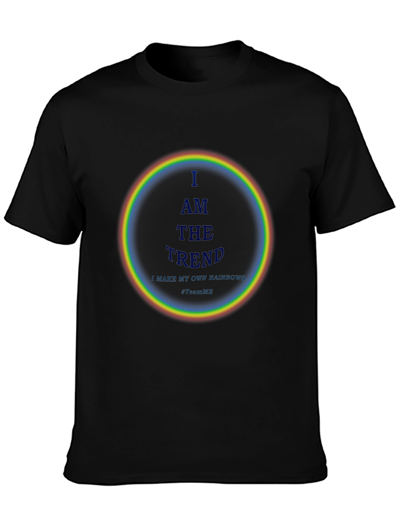 Black I AM THE TREND Rainbow Circle Graphic Black T-Shirt view 3