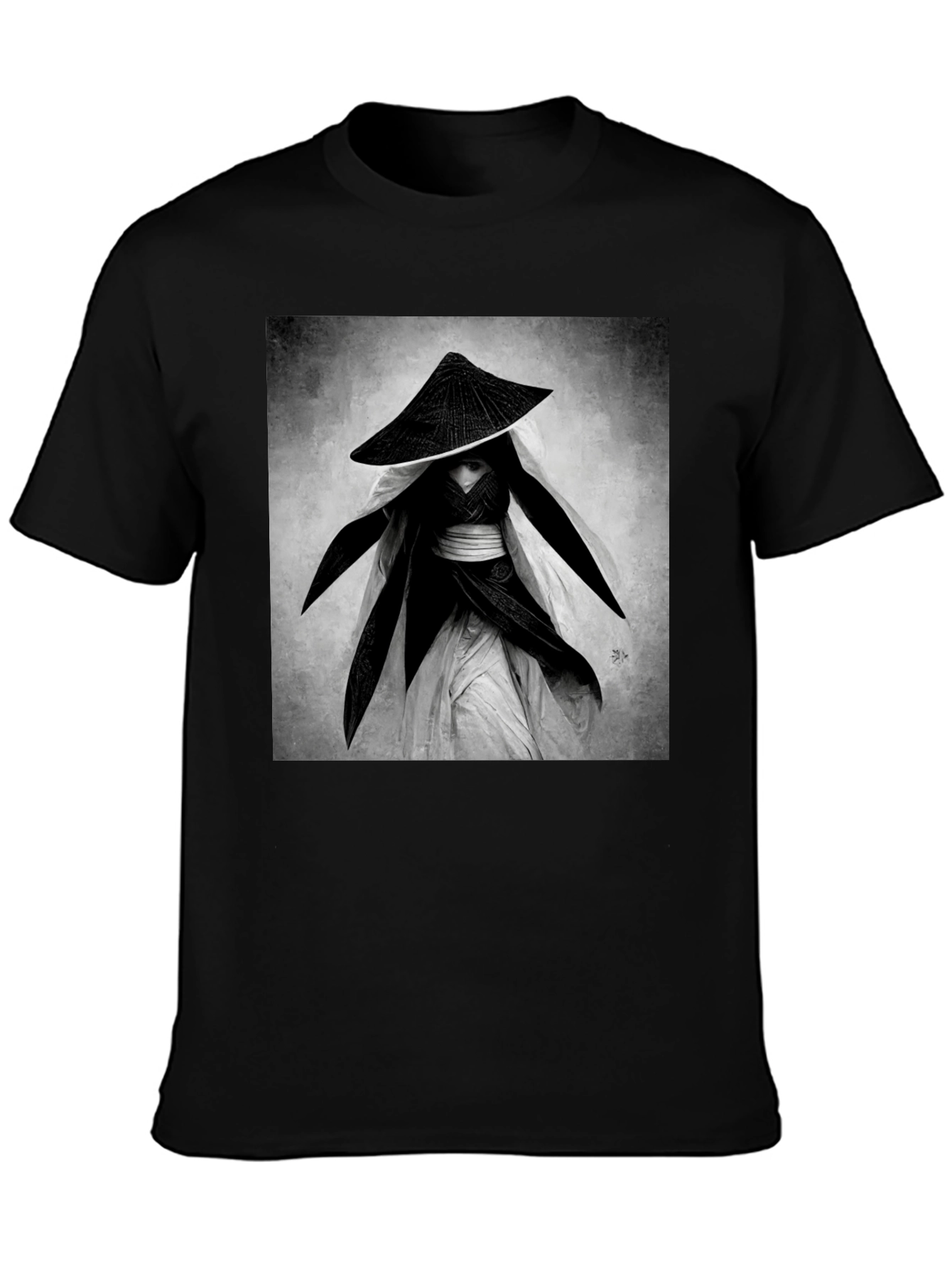 Black Samurai Warrior Graphic Tee - Black view 3