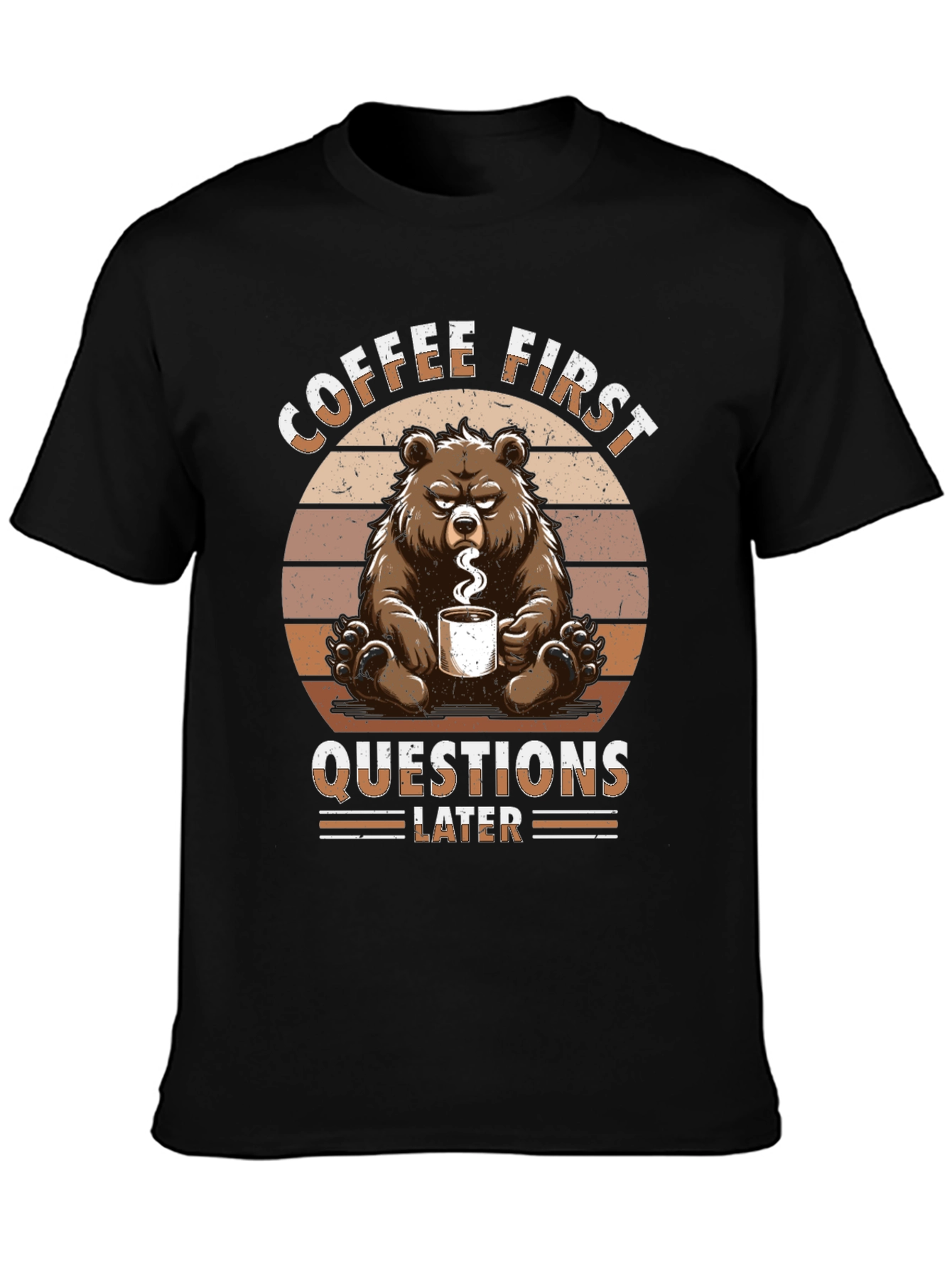 Black Coffee First Bear Graphic T-Shirt view 3