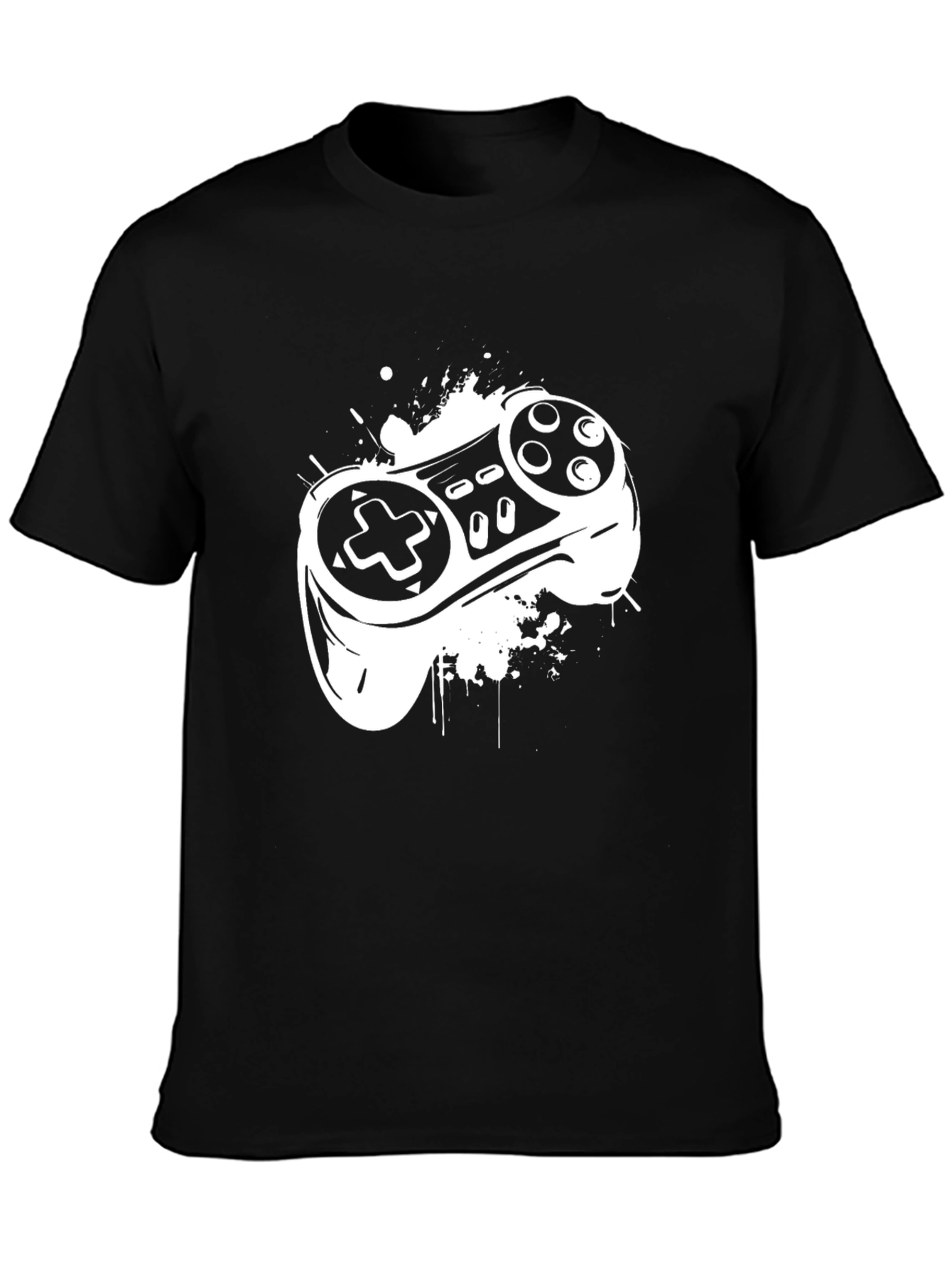 Black Gaming Controller Graphic Tee - Black view 3